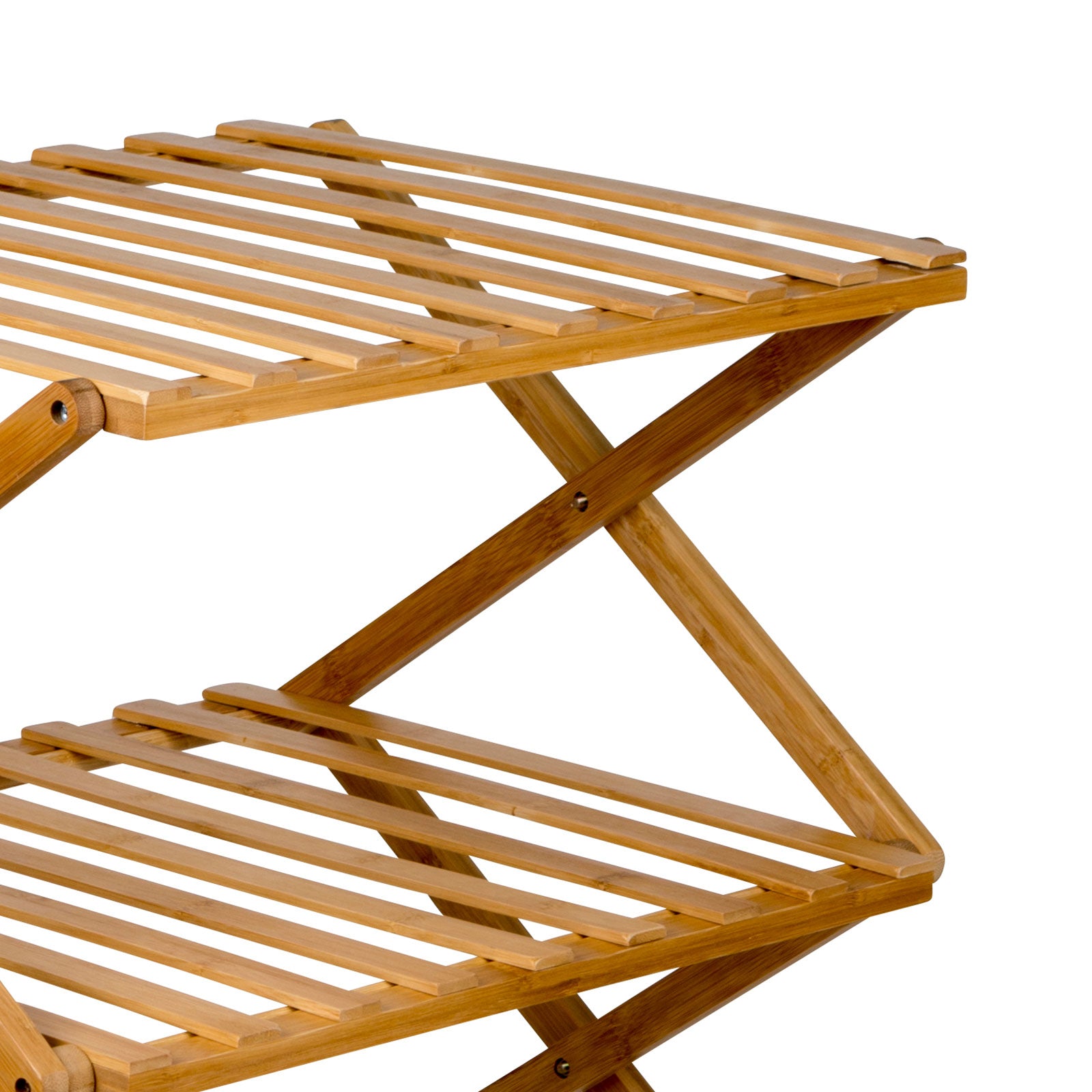 BO-CAMP Camping Shelf Fitzroy - Folding Cabinet Folding Shelf Furniture Bamboo Wood Foldable