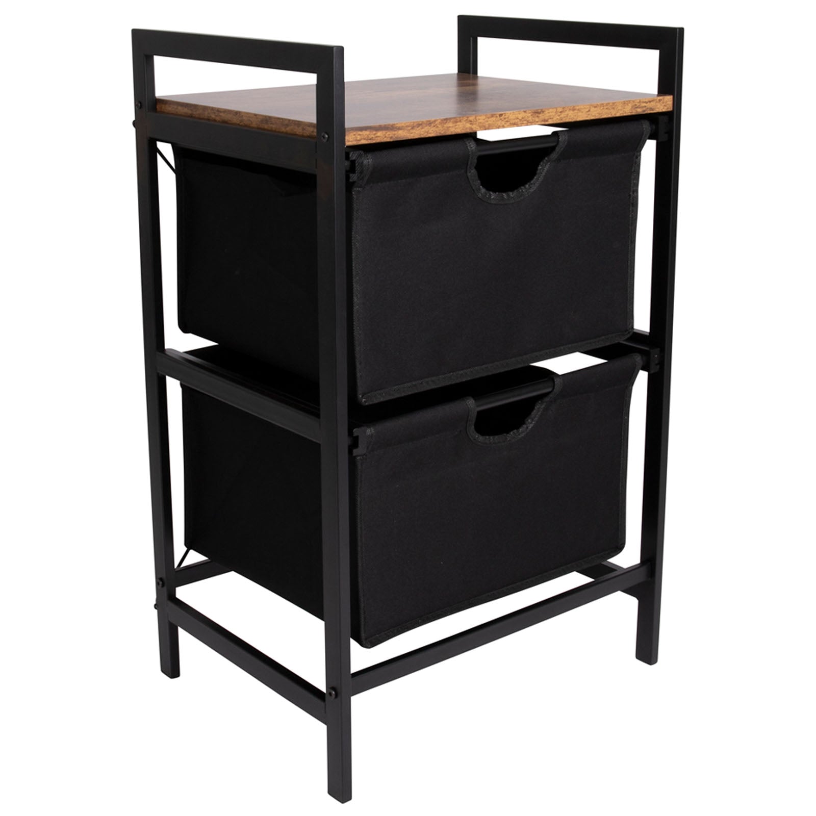 BO-CAMP Industrial Camping Falt Schrank Eldert Stoff Schubladen Tisch Holz Stahl