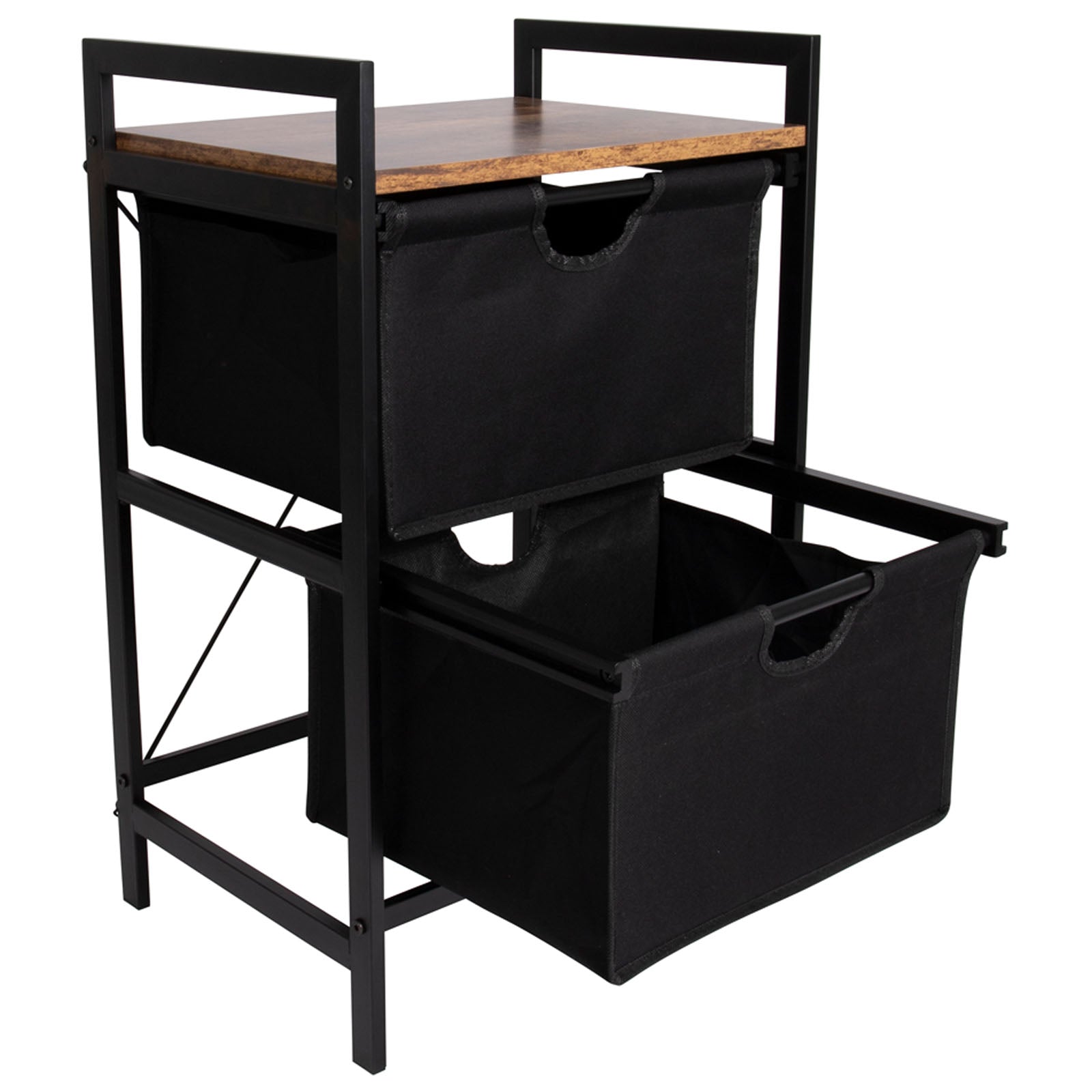 BO-CAMP Industrial Camping Falt Schrank Eldert Stoff Schubladen Tisch Holz Stahl