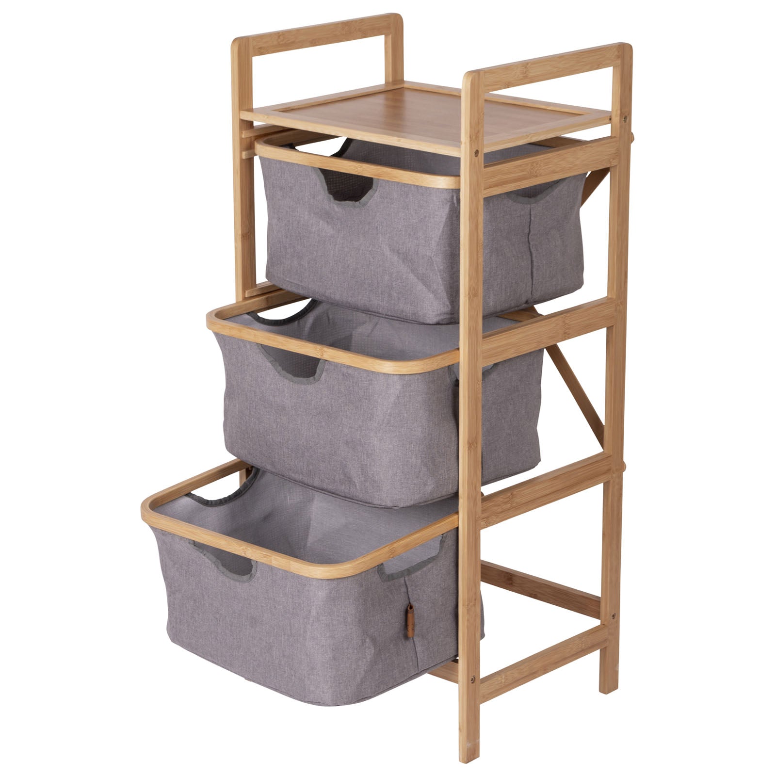 BO-CAMP Folding Wardrobe Selsdon Camping Clothes Shelf Drawers Furniture Bamboo Wood