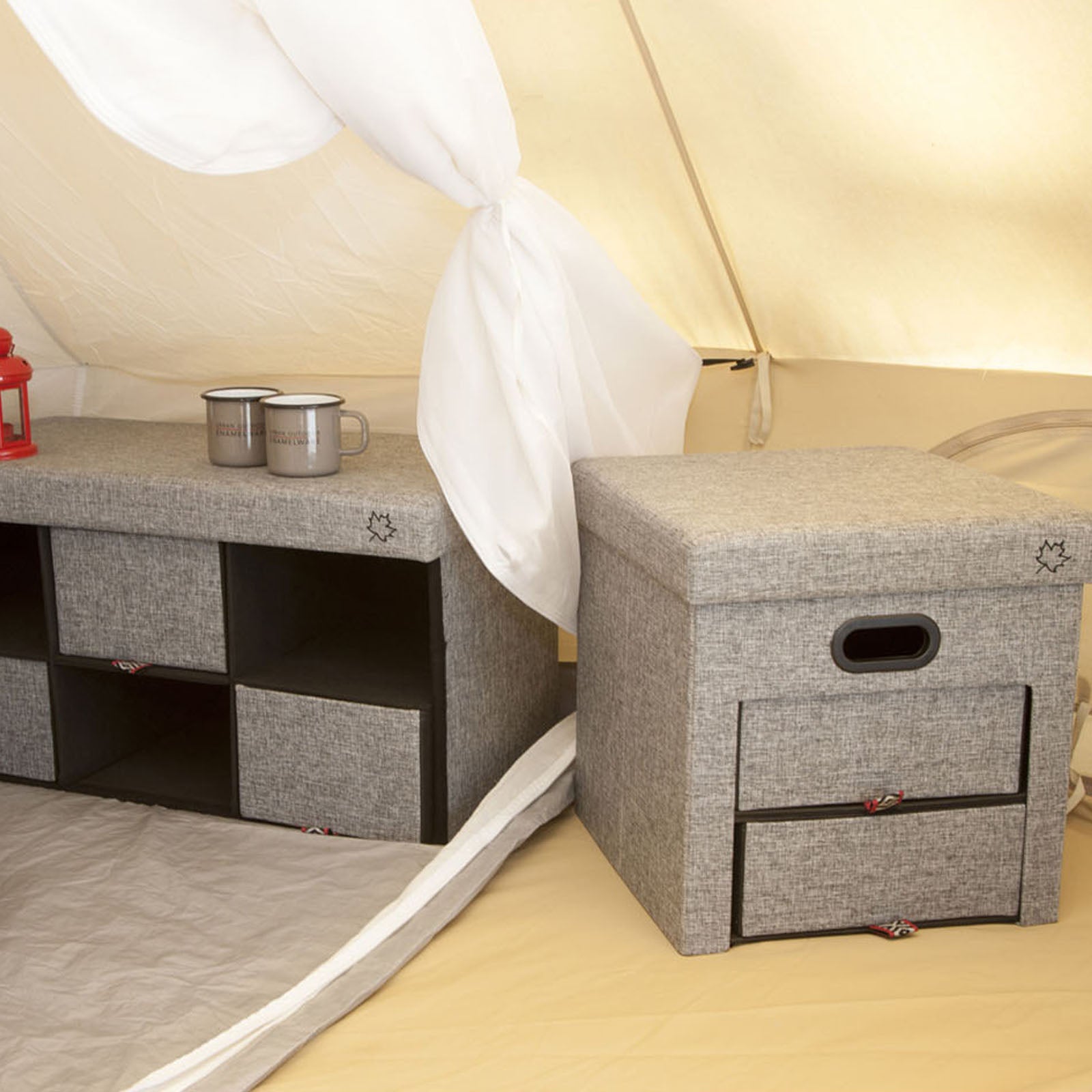 BO-CAMP Ottomane Sitzhocker Sitzbank Sitzwürfel Camping Schrank Truhe faltbar