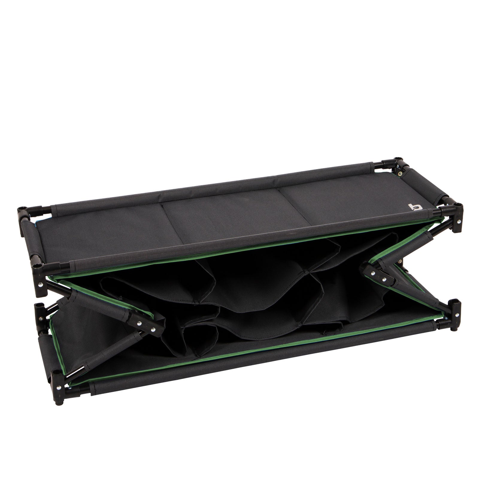 BO-CAMP Faltschrank Camping Schrank Regal Zelt Organizer Garderobe 9Fächer Stahl