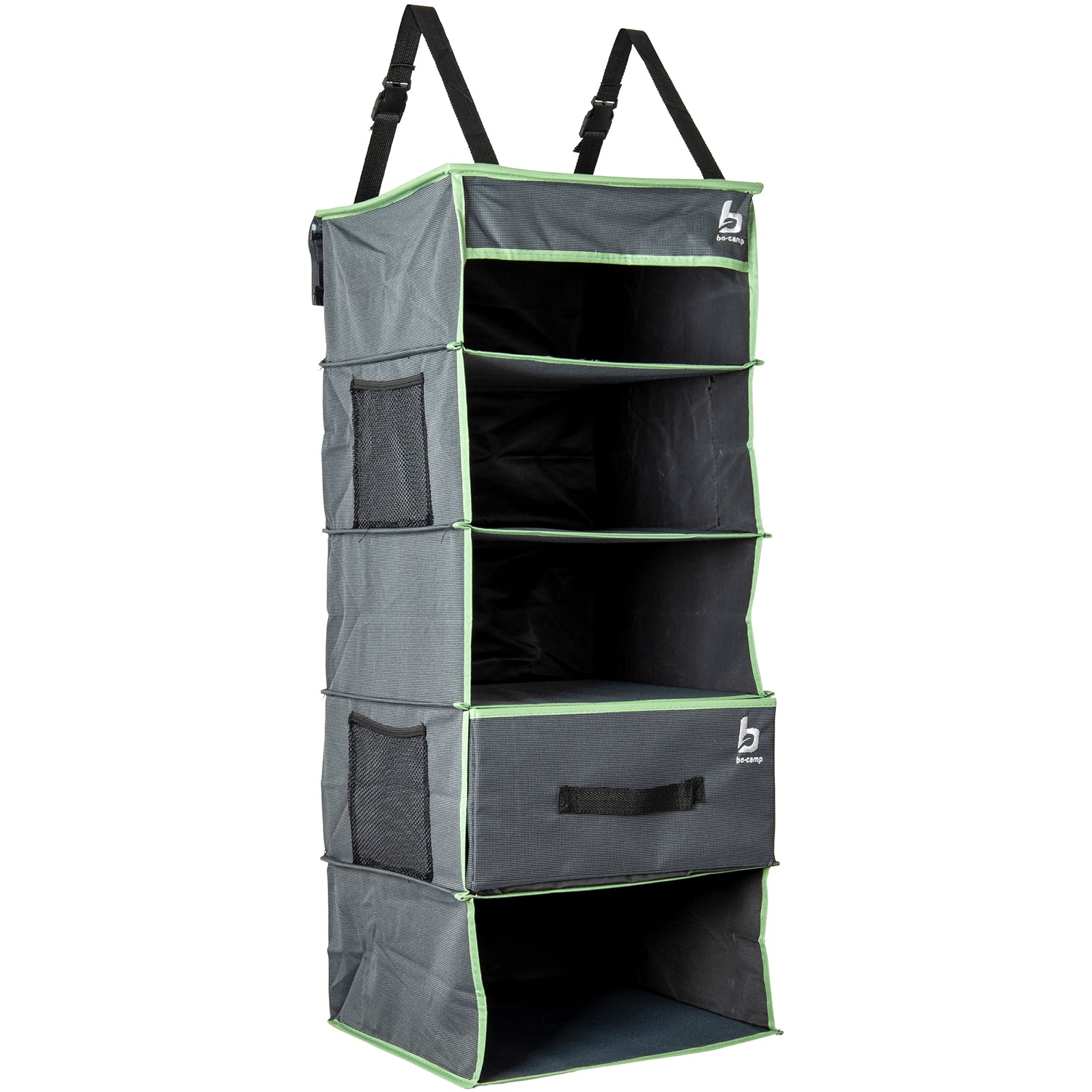 BO-CAMP Hanging Shelf 5 Compartments Organizer Front Tent Shelf Camping Hanging Storage