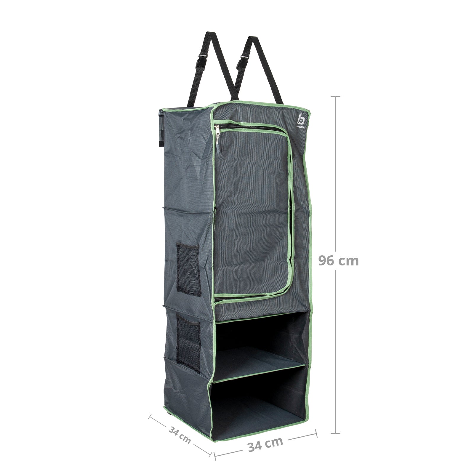 BO-CAMP Hanging Shelf 4-Compartment Organizer in Front of Tent Door Shelf Camping Hanging Storage