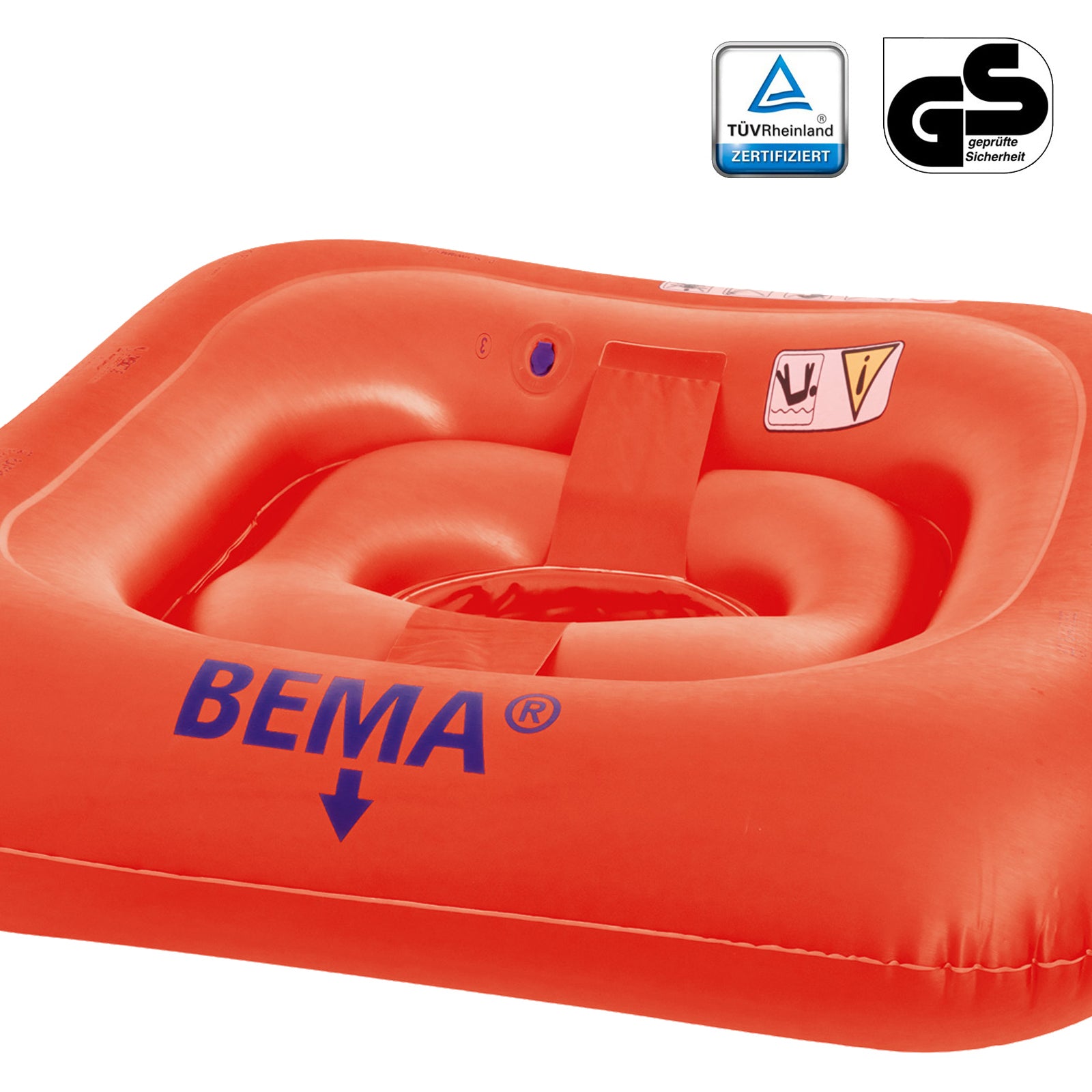 BEMA® Baby Schwimm Sitz Orange - Kinder Lern Hilfe Kleinkind Bade Schwimmring