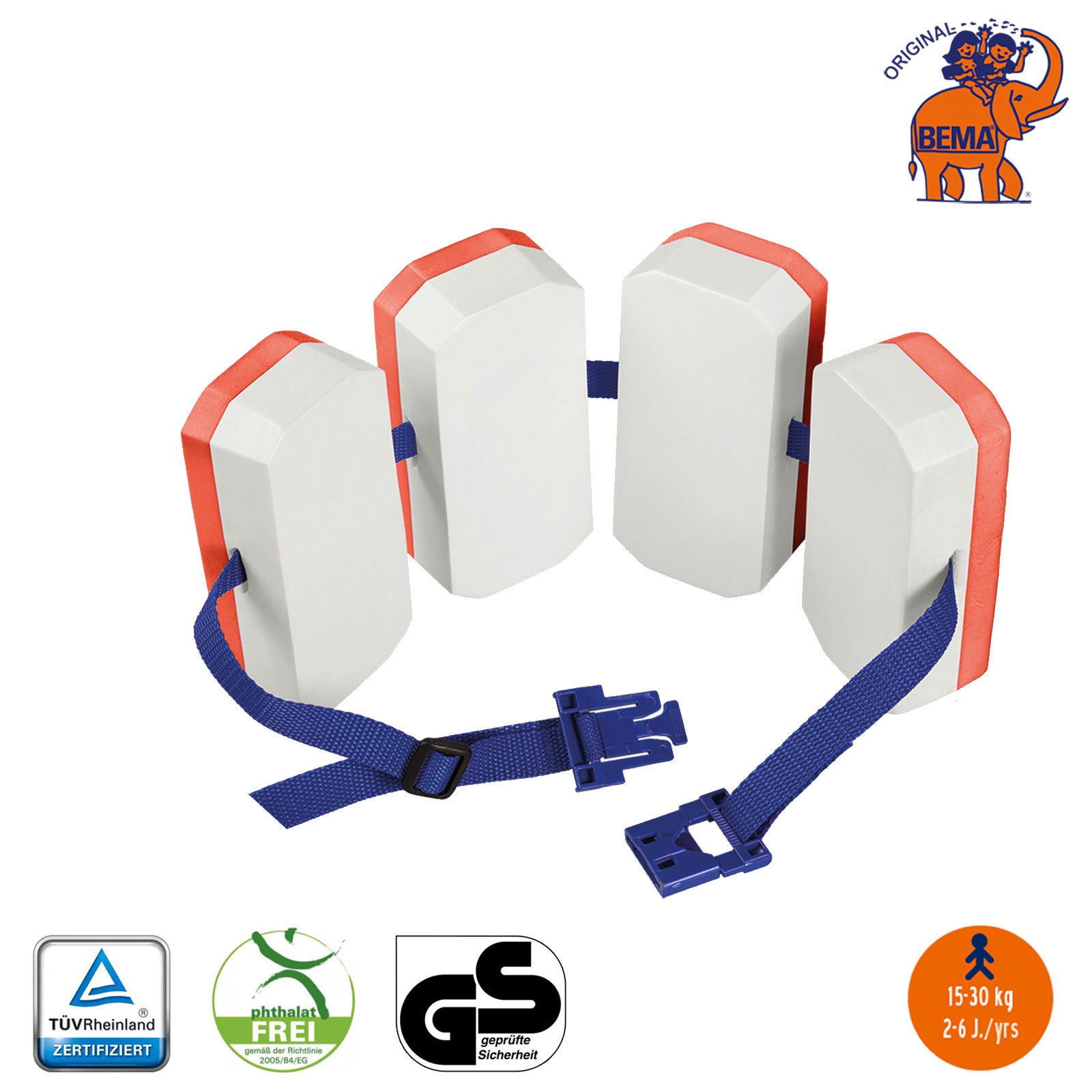 Ceinture de natation pour enfants BEMA® Gilet de sauvetage orange Aide à l'apprentissage pour bébé Brassard de bain