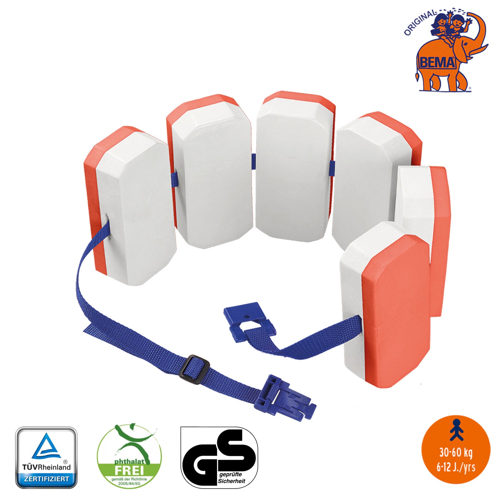 Ceinture de natation pour enfants BEMA® orange - Gilet de natation pour bébé - Aide à l'apprentissage de la natation - Manchette de bain