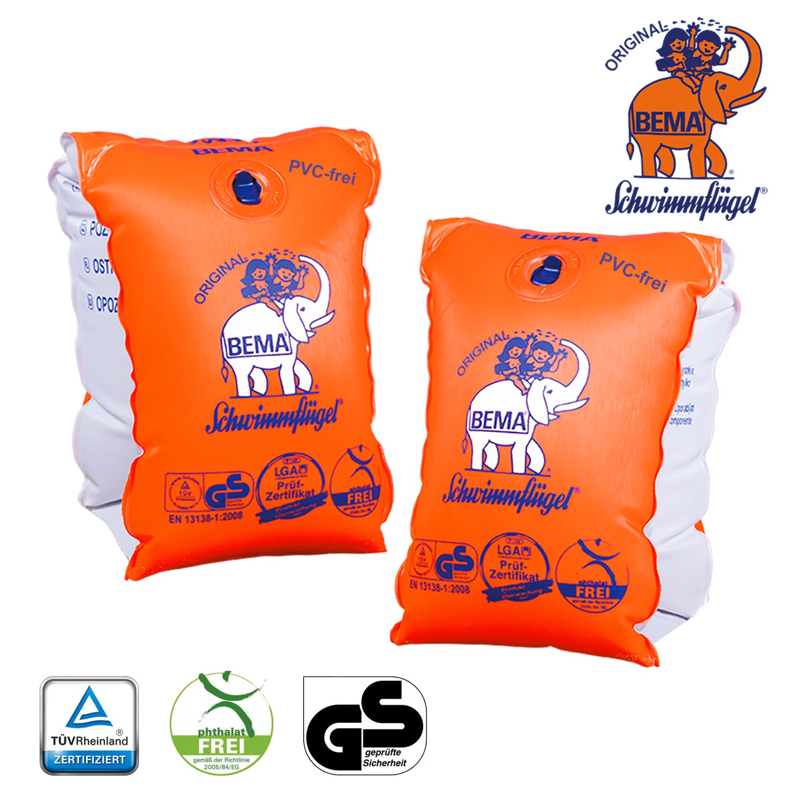 Brassards de natation pour enfants BEMA®WFF - Manchons d'aide à la natation à double chambre sans PVC