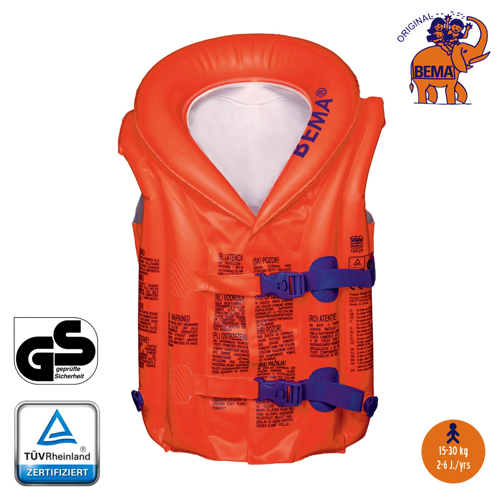 BEMA® Kinder Schwimmweste - Schwimmhilfe Bade Weste Schwimmlernhilfe aufblasbar