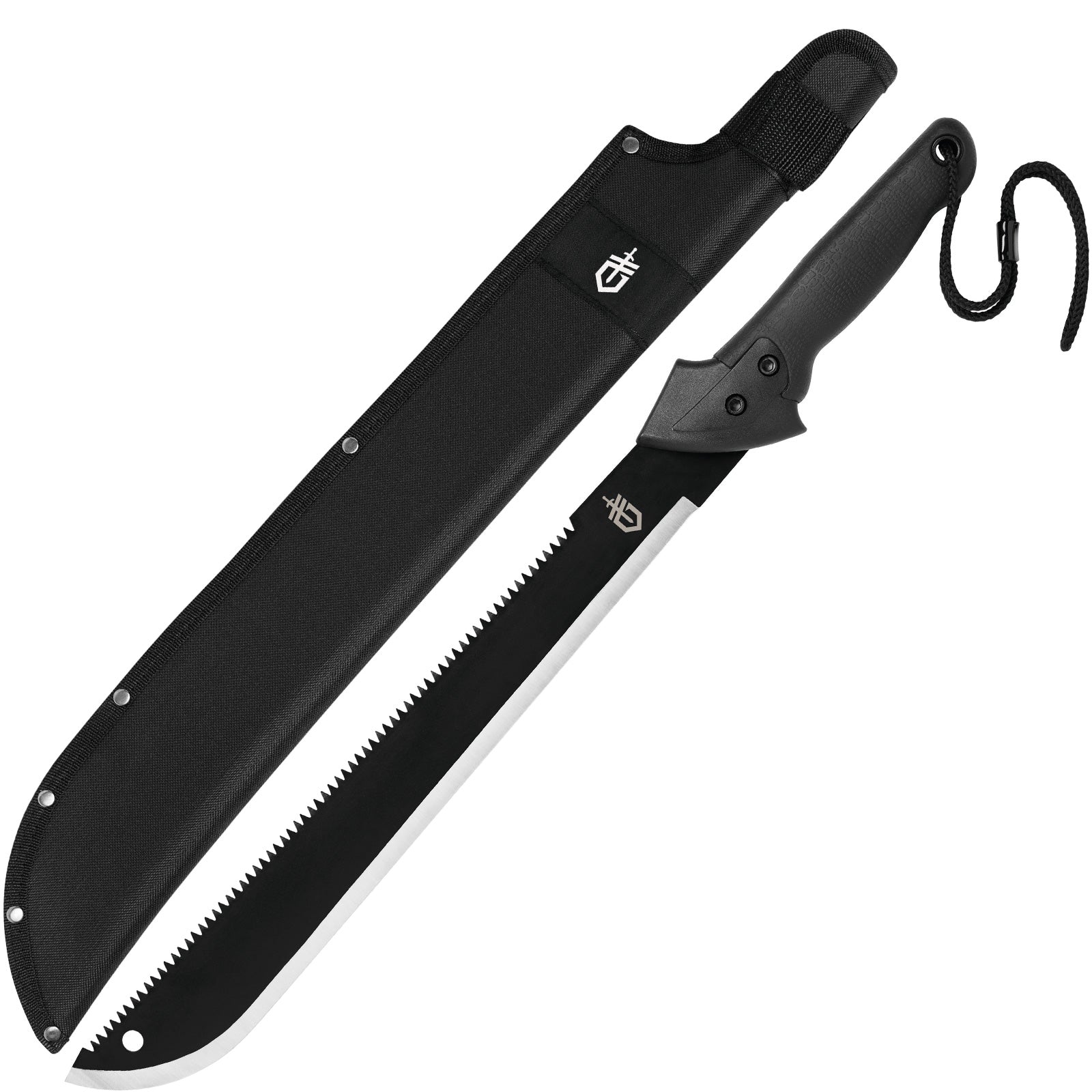 GERBER Machete Gator Bowie Buschmesser Arbeitsmachete Haumesser + Säge Axt 65 cm