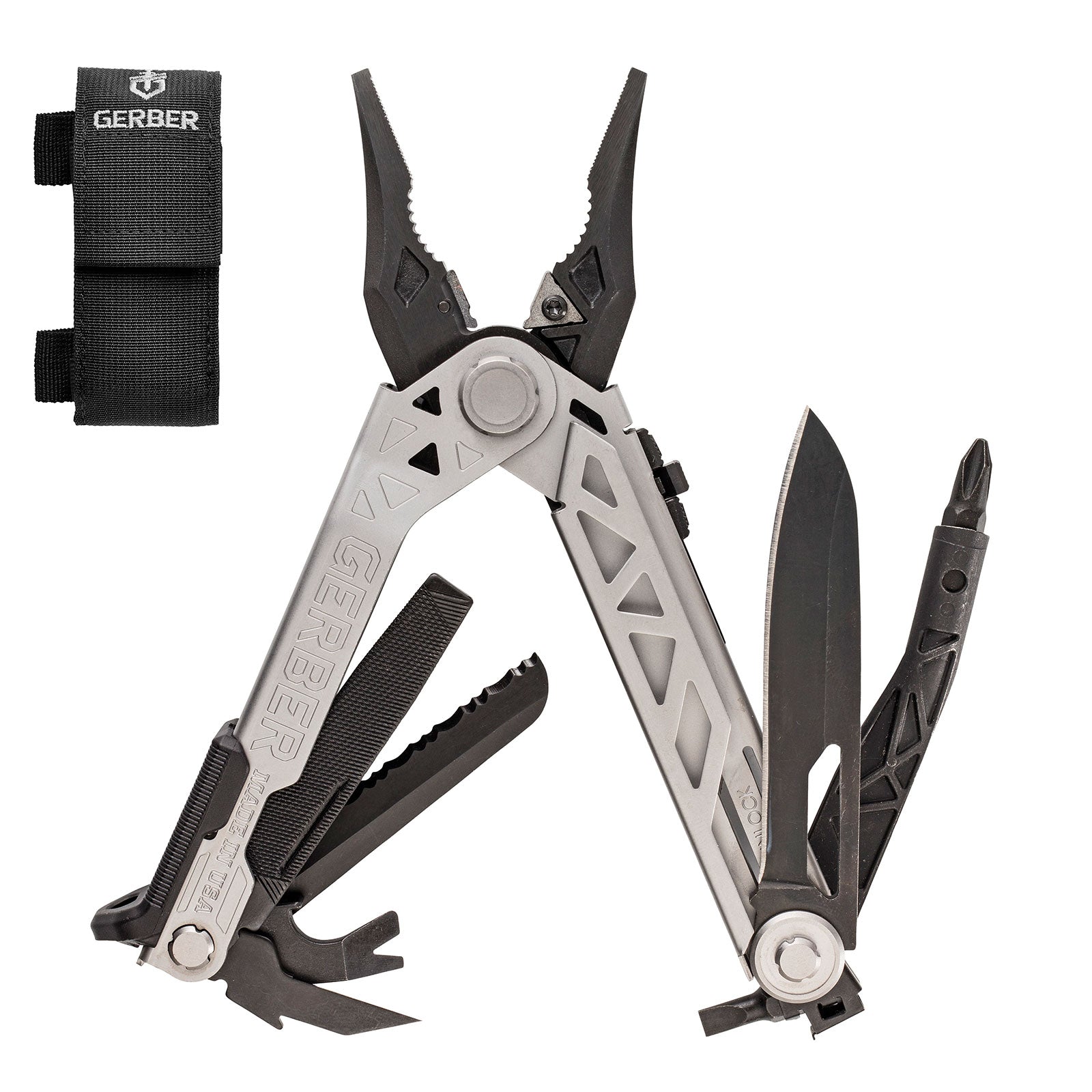 GERBER Multitool Center Drive Screwdriver Tool Interchangeable Bit Case 7 Functions