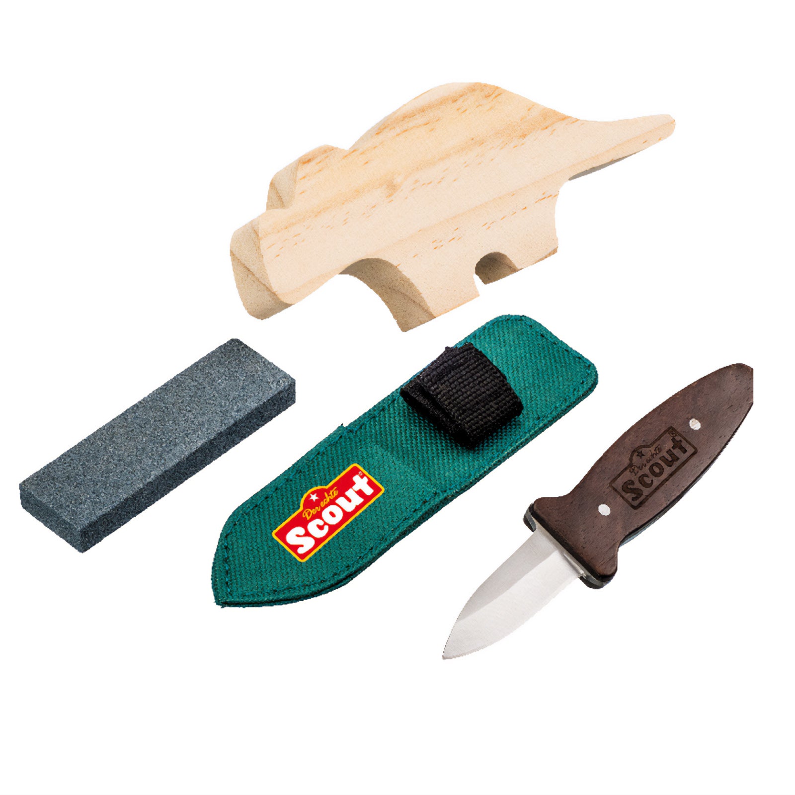SCOUT Schnitzset -Schnitzmesser - Kindermesser - Kinder Messer & Schleifstein !