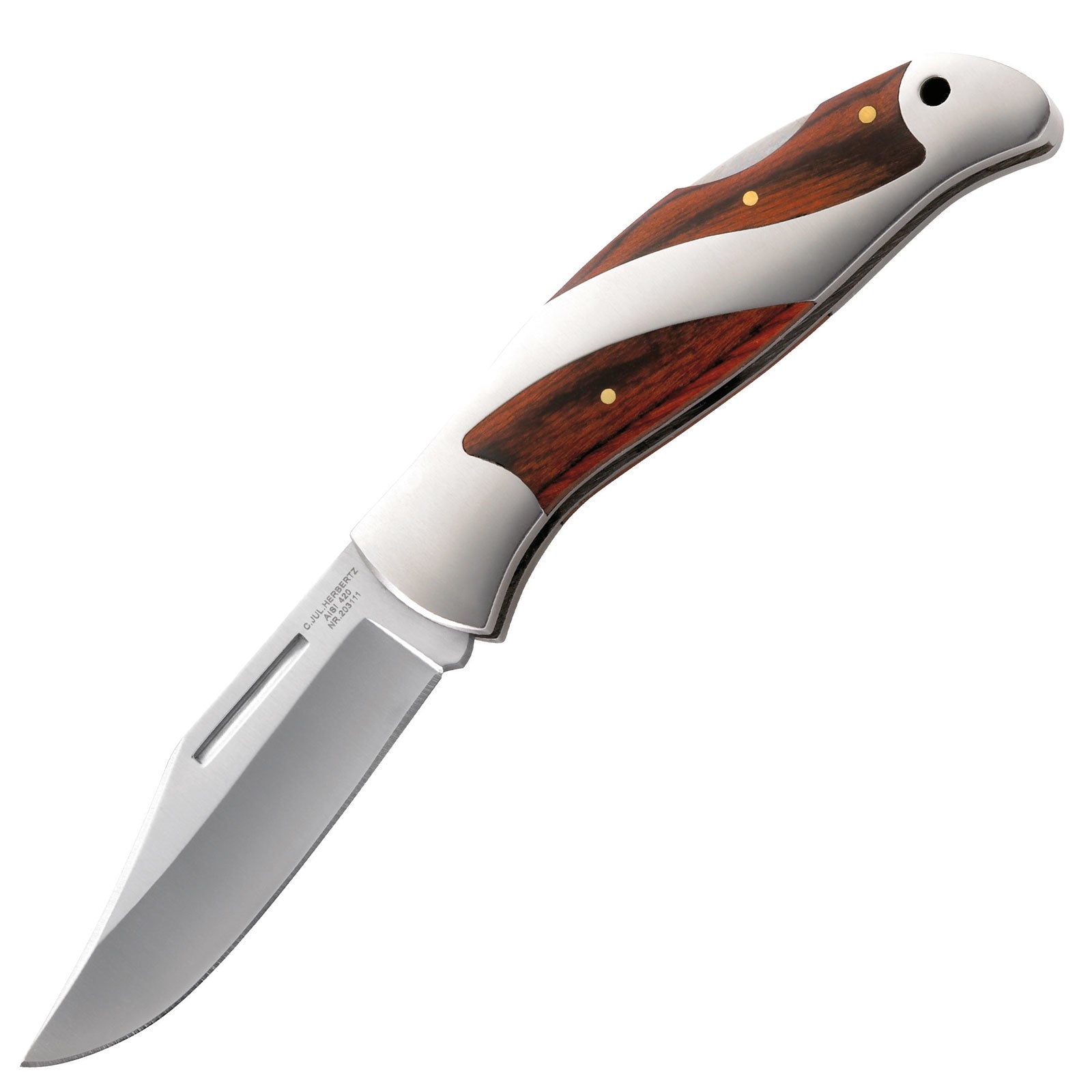 HERBERTZ pocket knife one-handed knife folding knife outdoor steel pakkawood knife
