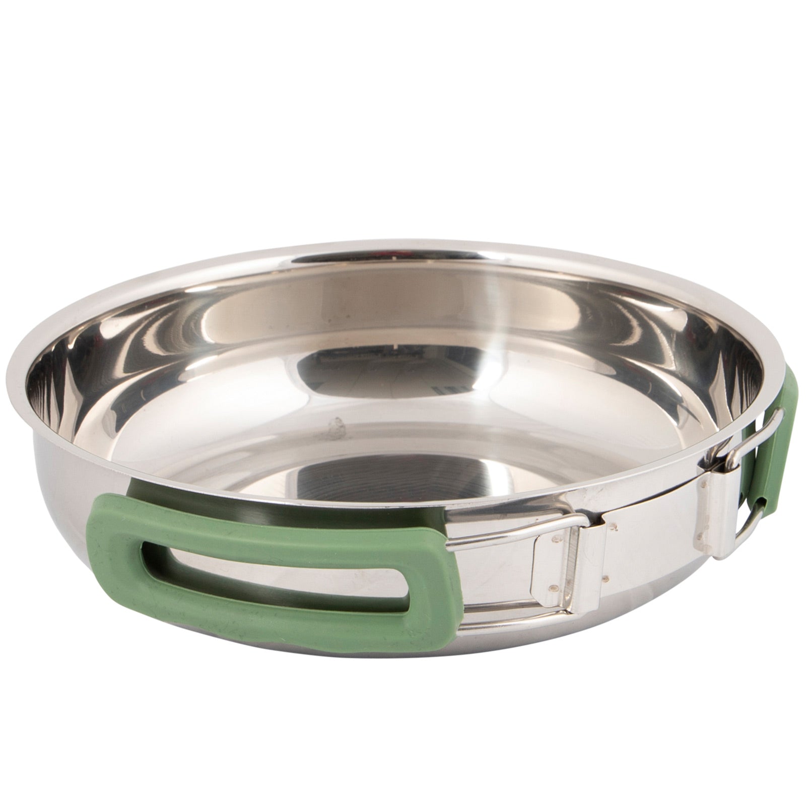 BO-CAMP Cooking Set 4-piece Camping Kitchen Pot Pan Crockery Stackable Stainless Steel