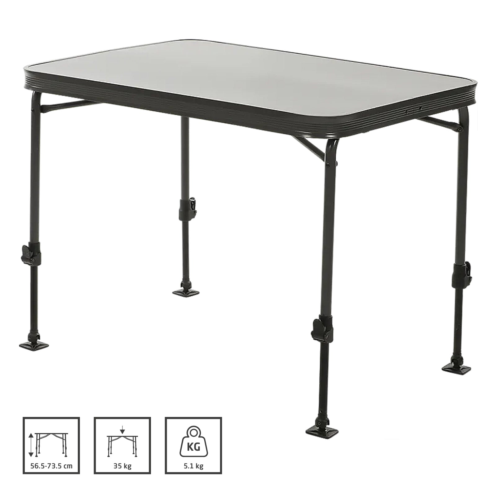 TRAVELLIFE Camping Table Alba 80 Camping Folding Table Folding Table Height Adjustable