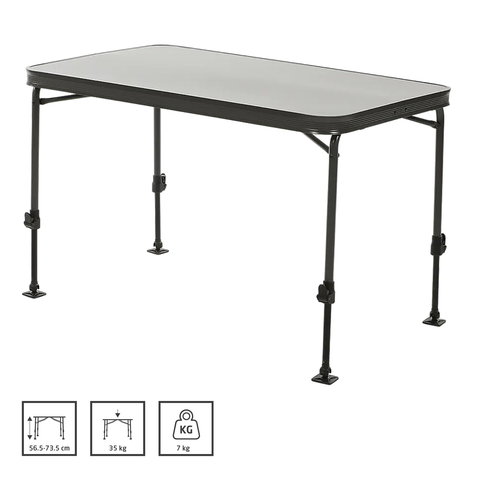 TRAVELLIFE Table de camping Alba 115 Table de camping pliante, hauteur réglable