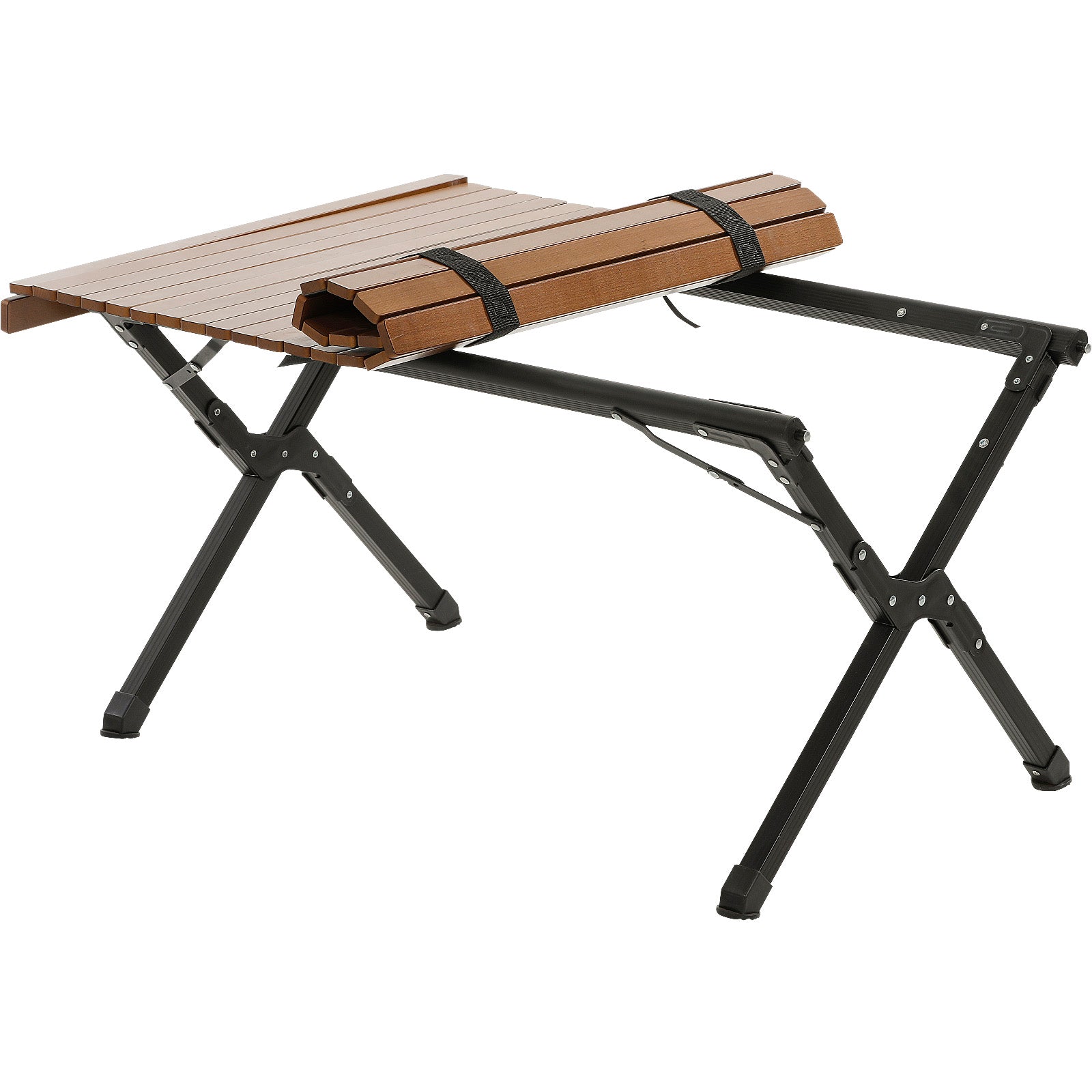 TRAVELLIFE Table roulante Iver Table de camping à lattes Table pliante de camping en bois 90x60 cm