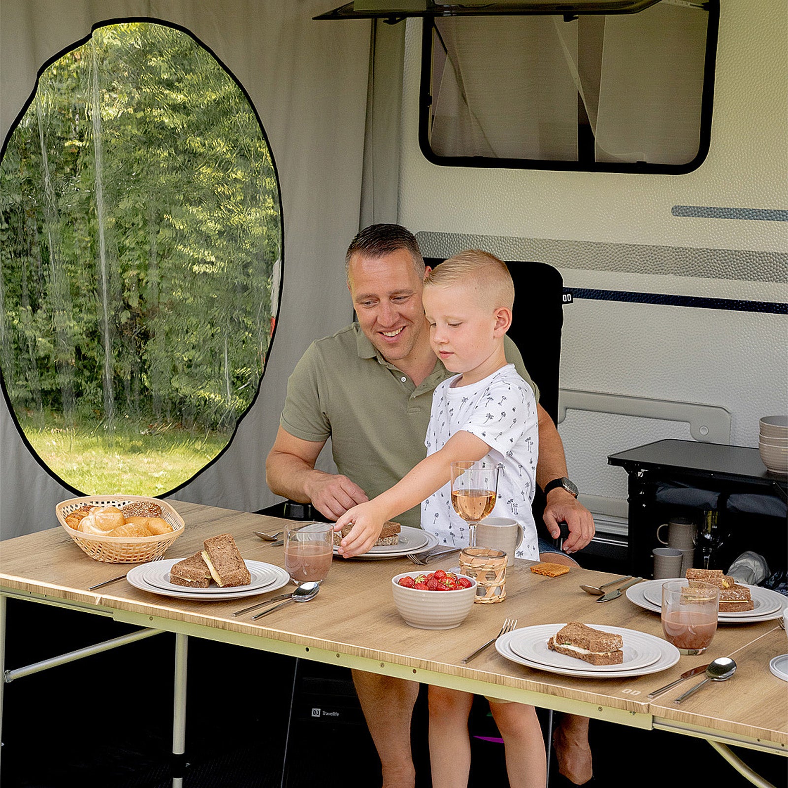 TRAVELLIFE Table de camping Sorrento Table pliante de camping Table pliante réglable 140x70