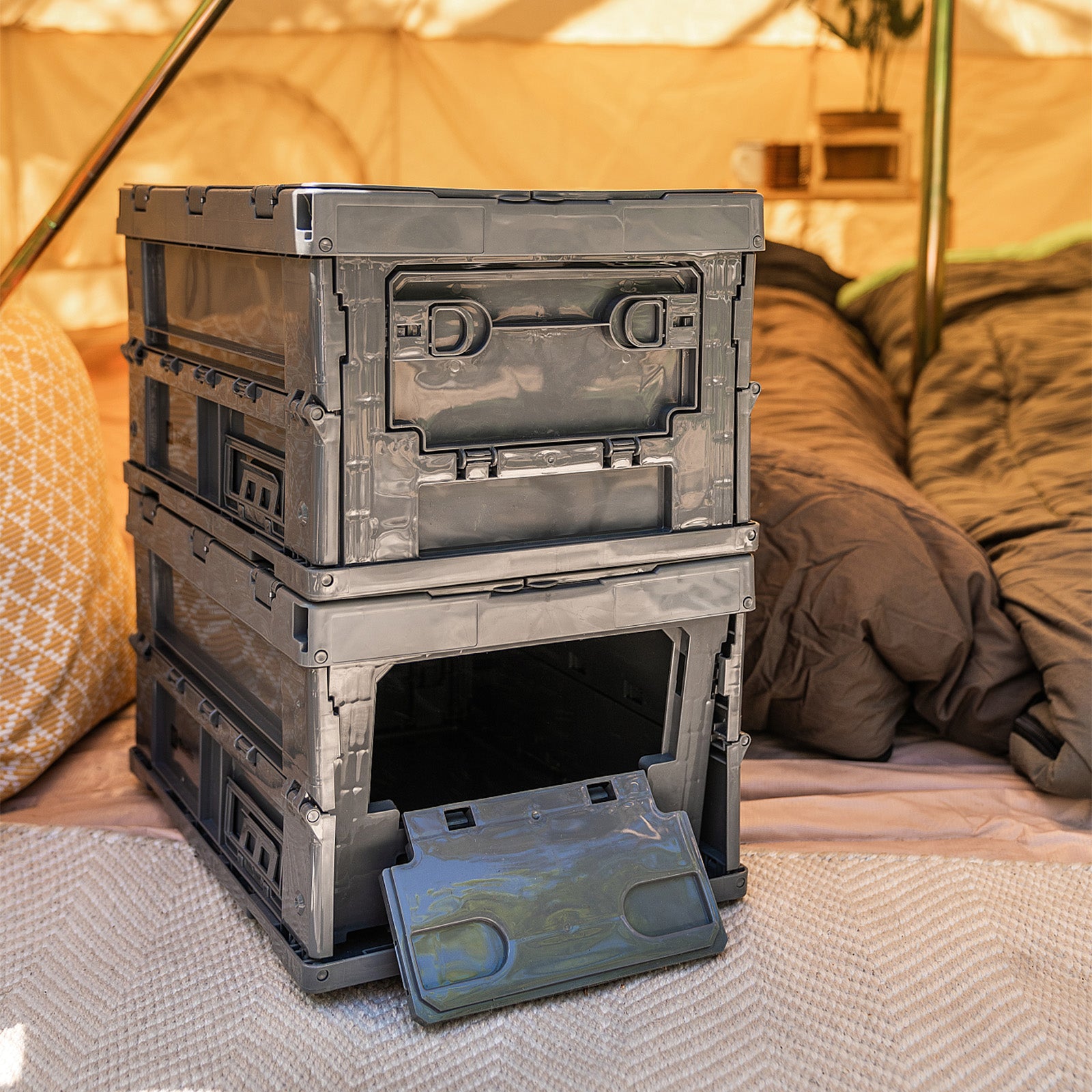 TRAVELLIFE storage box camping box camping organizer lid outdoor foldable