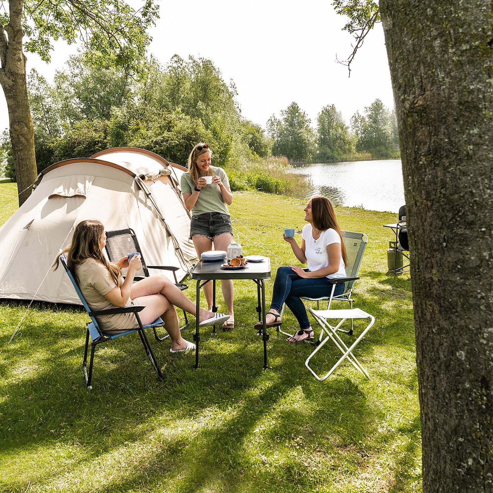 TRAVELLIFE Campingstuhl Como Compact Camping Faltstuhl Klappstuhl Hohe Lehne Alu