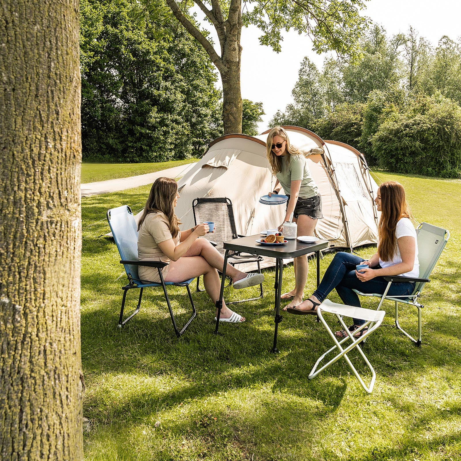 TRAVELLIFE Campingstuhl Como Compact Camping Faltstuhl Klappstuhl Hohe Lehne Alu