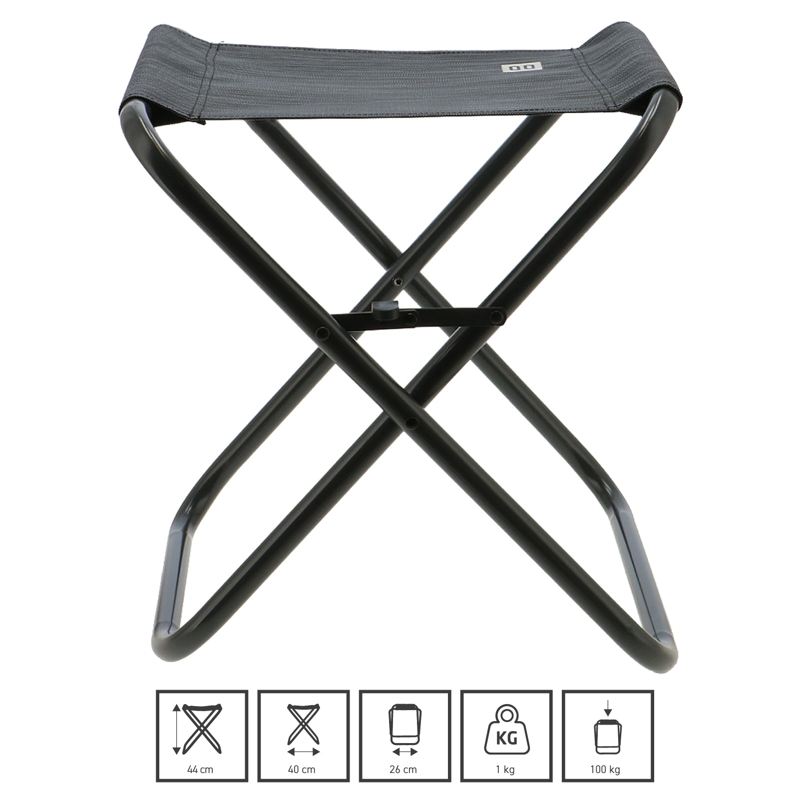 TRAVELLIFE Mini Falthocker Como Campinghocker Angel Hocker Faltbar Alu 100 kg