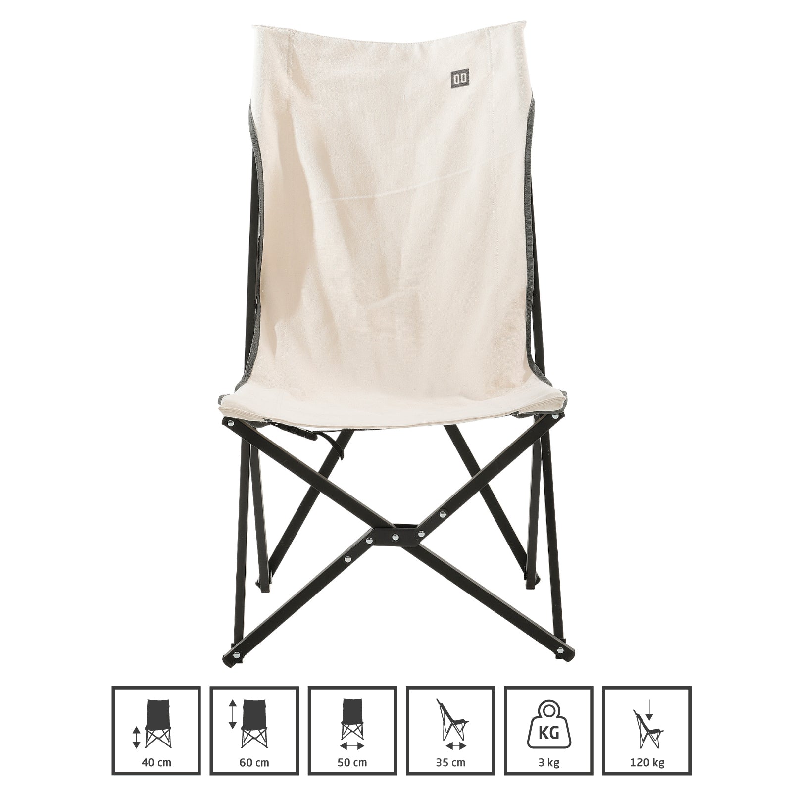 Chaise pliante de camping TRAVELLIFE Butterfly Chair Rune en toile de coton