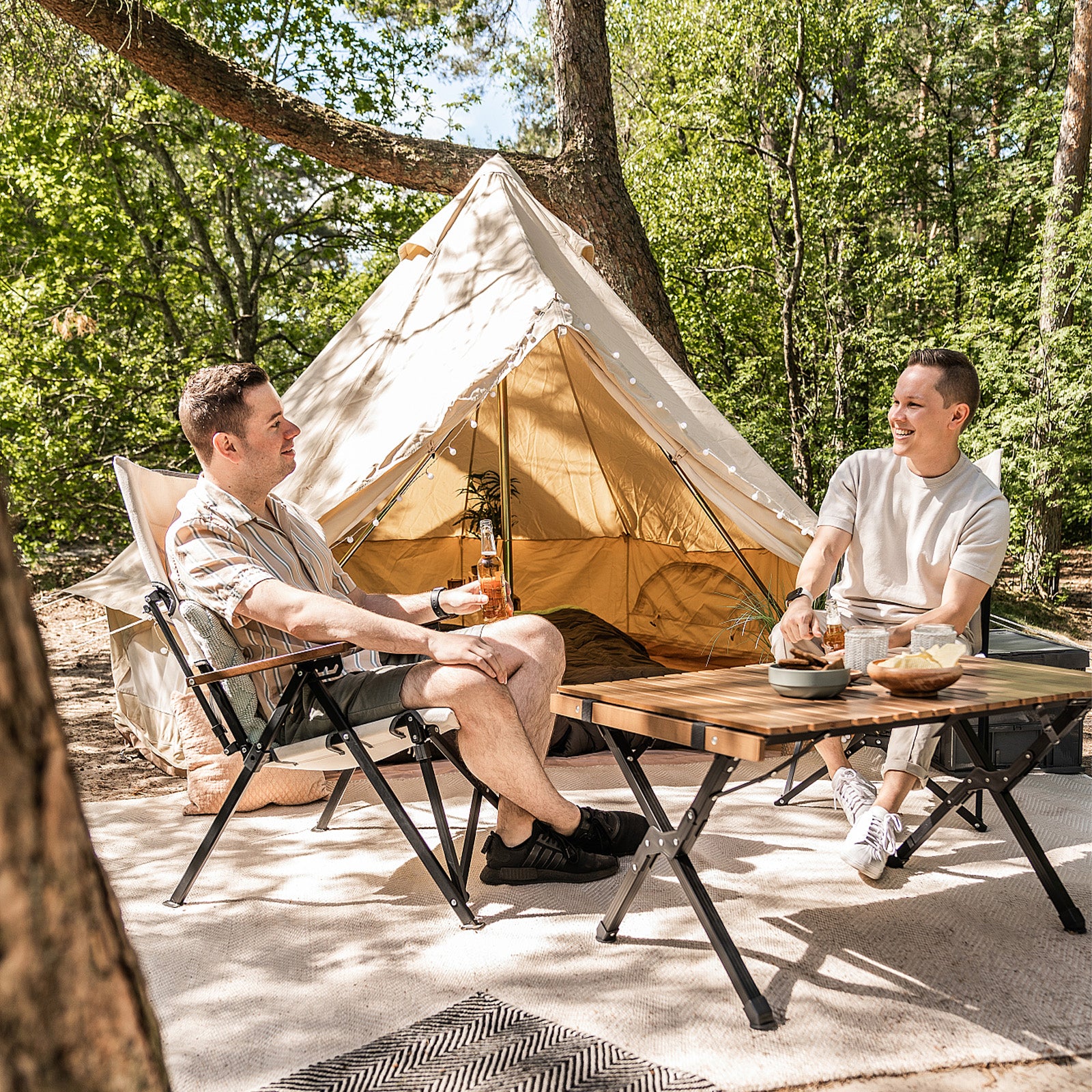 Chaise pliante de camping TRAVELLIFE Butterfly Chair Rune en toile de coton