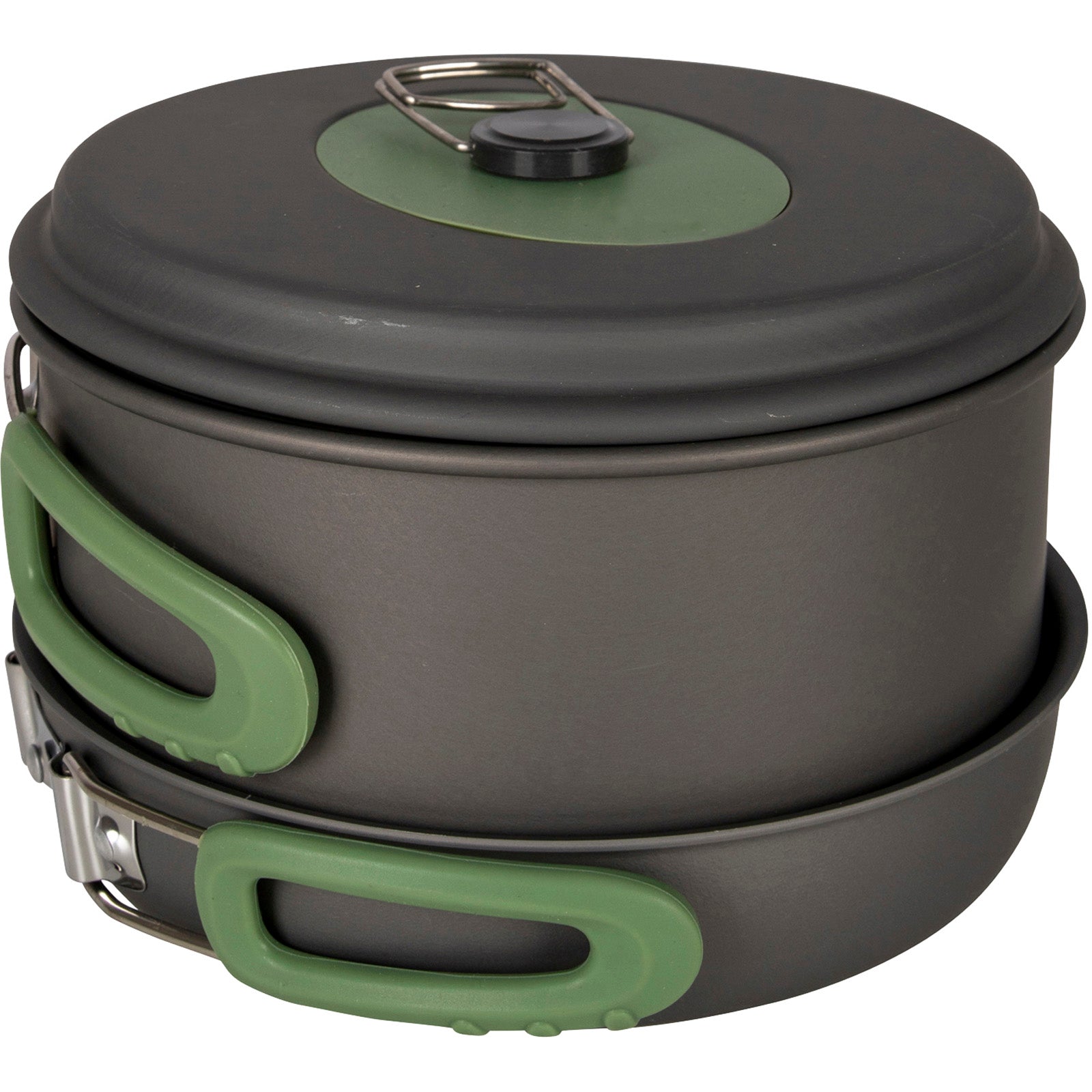 BO-CAMP Camping Cooking Set Explorer 3-piece Camping Utensils Pot Pan Stackable Aluminium