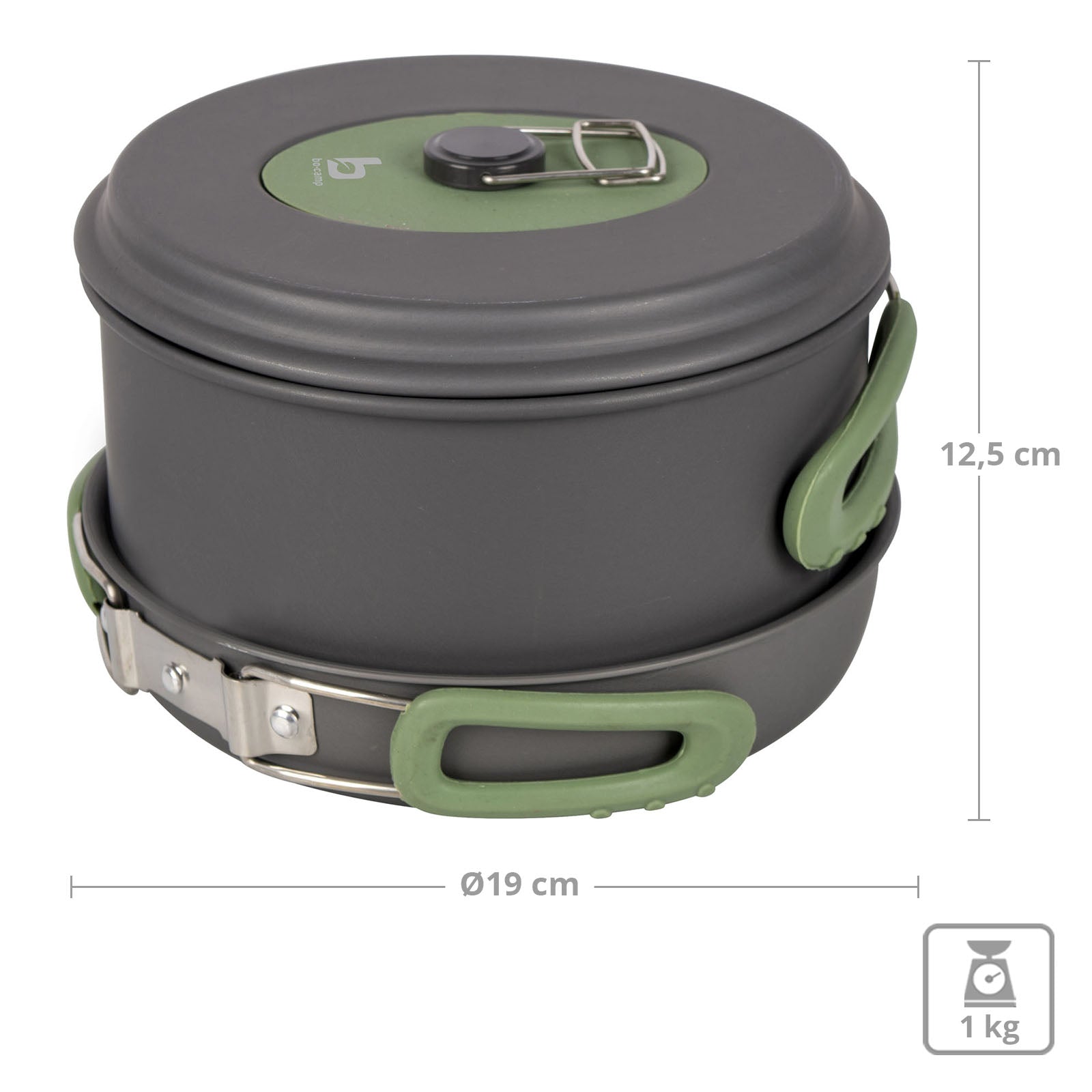 BO-CAMP Alu Kochset 4-teilig Camping Koch Geschirr Trekking Topf Outdoor Pfanne