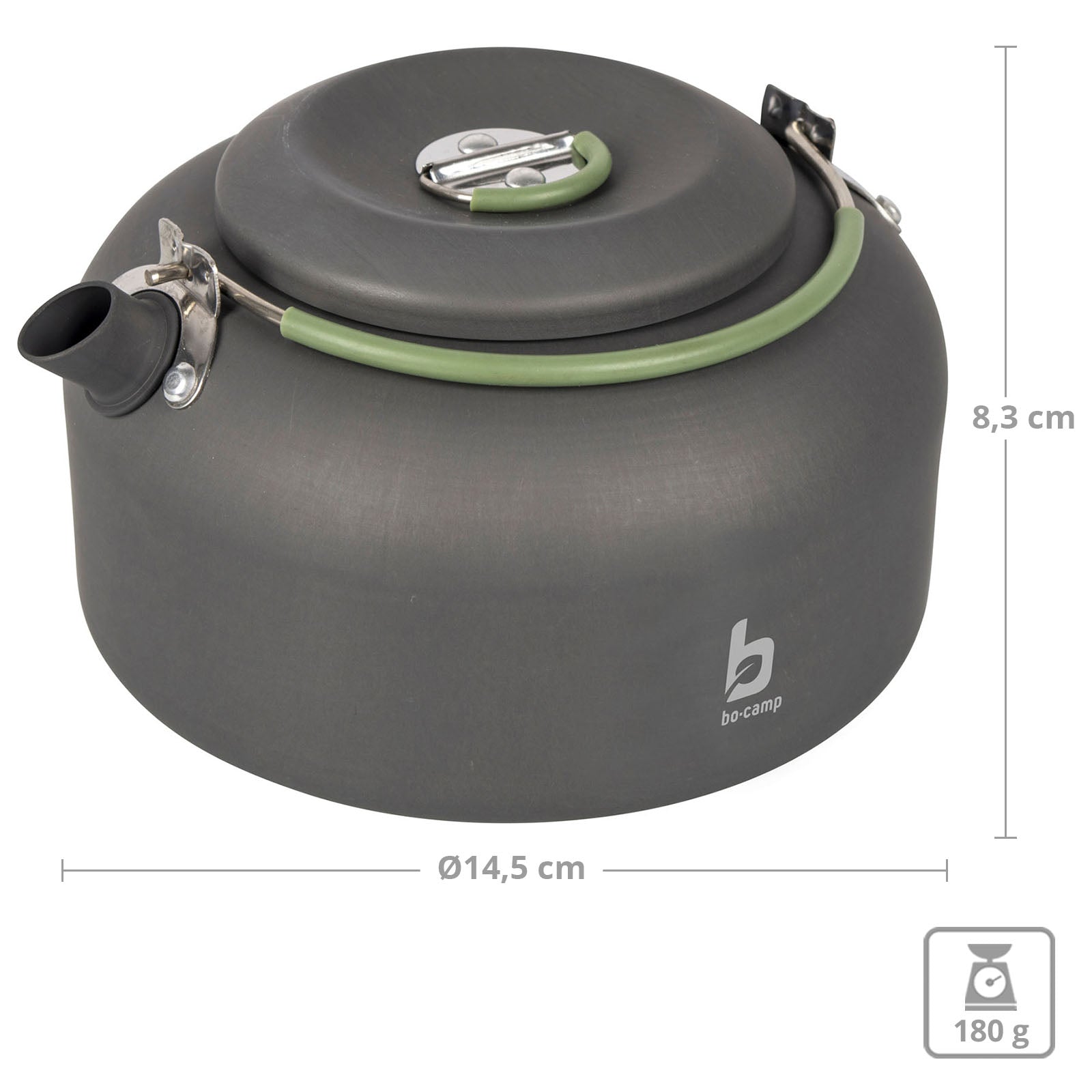 BO-CAMP Alu Kessel 1,4 L Camping Wasserkocher Teekessel Wasserkessel Kochkesssel