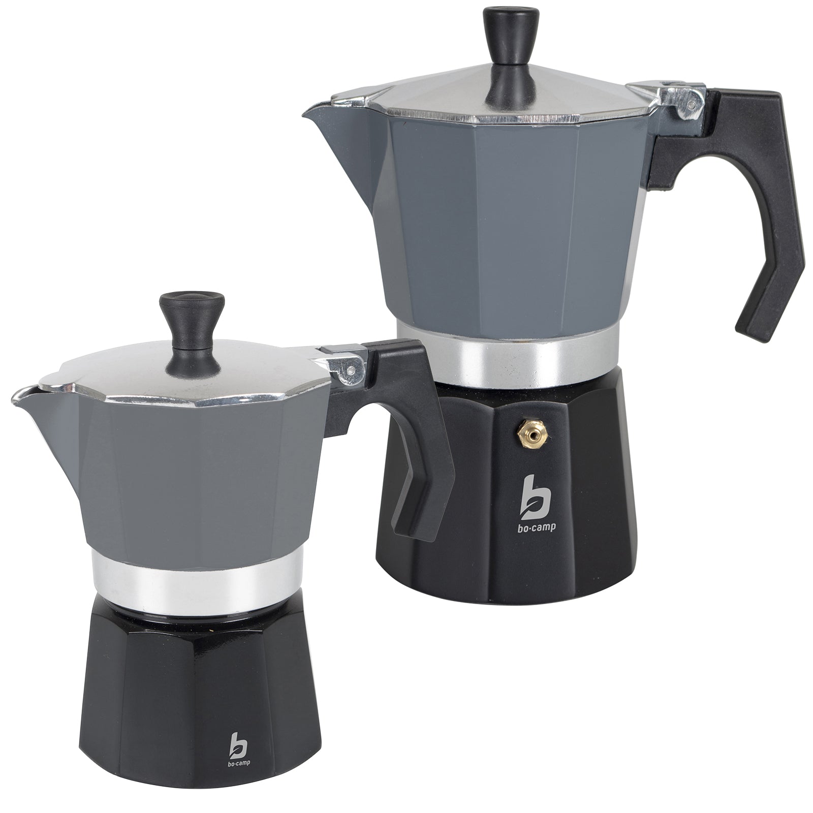 BO-CAMP Espressokocher Percolator - Kaffee Kocher Espresso Kanne Alu 2-6 Tassen