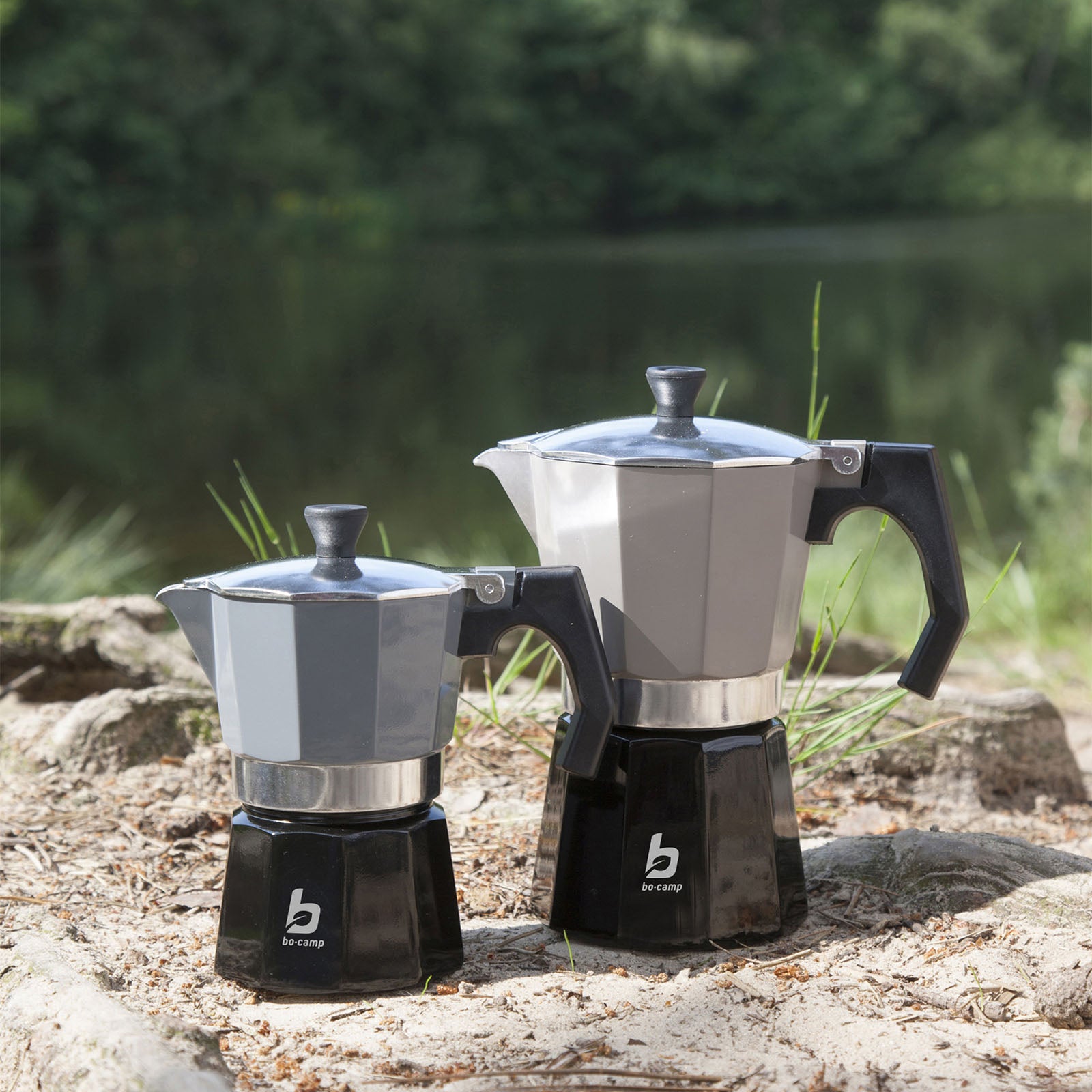 BO-CAMP Espressokocher Percolator - Kaffee Kocher Espresso Kanne Alu 2-6 Tassen