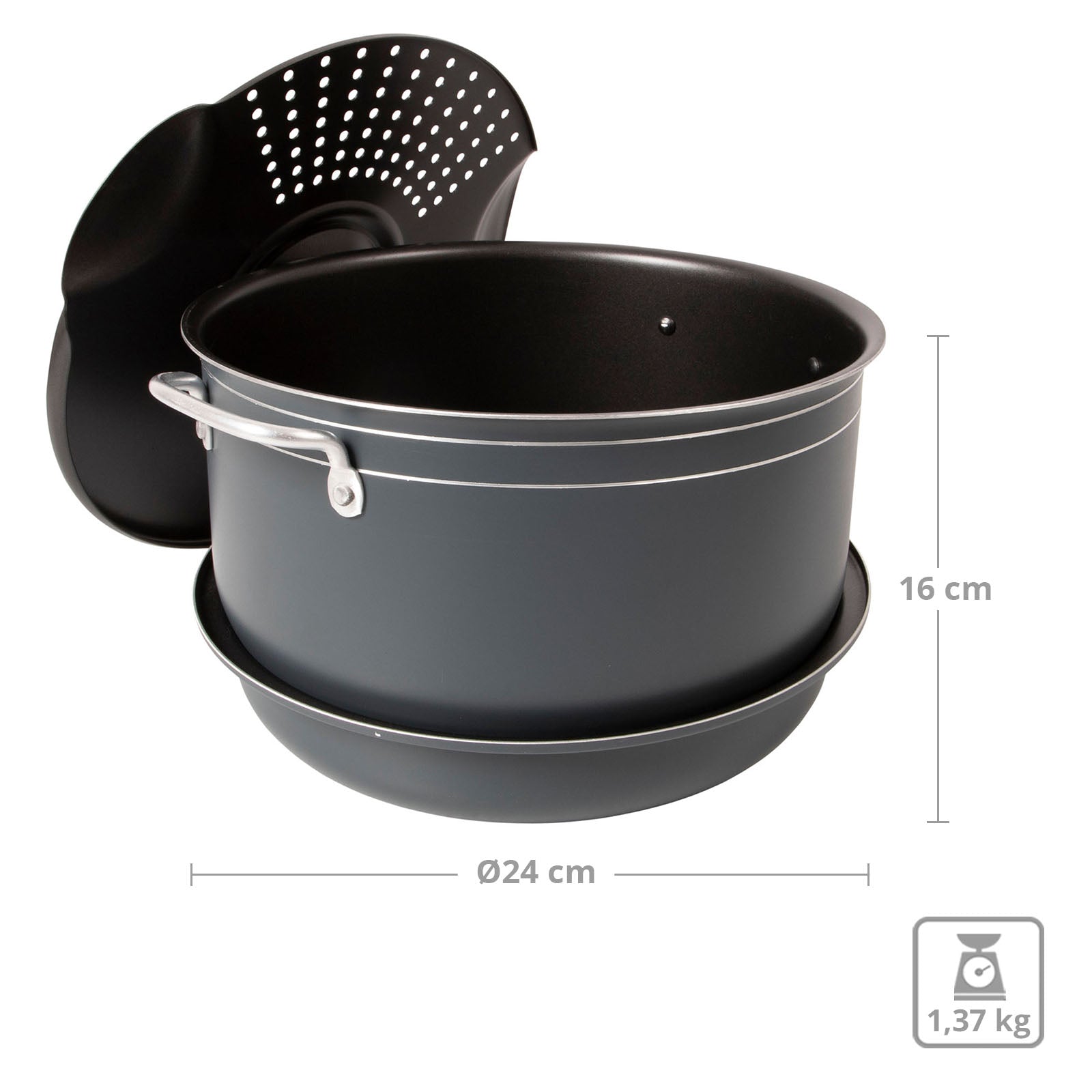 BO-CAMP Kochset Camping Aluminium Trekking Kochgeschirr Alu Topf Pfanne 7-teilig