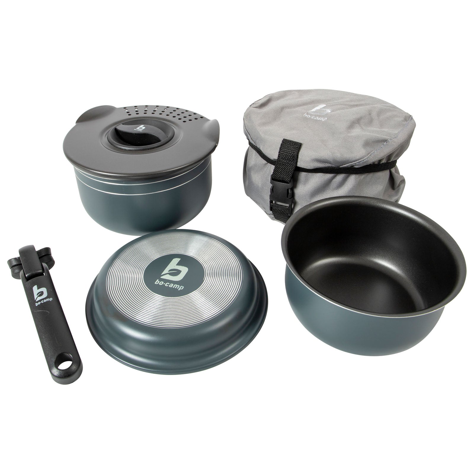 BO-CAMP Cooking Set Trekking Aluminum Camping Cookware Aluminum Pot Pan 5-piece