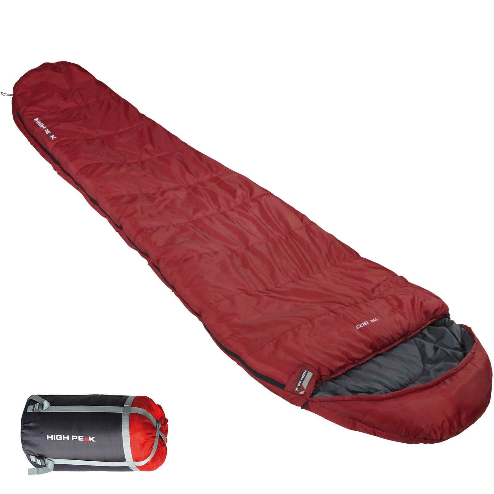 HIGH PEAK Mumien Schlafsack TR 300 Allround Trekking 4 Jahreszeiten Leicht -16°C