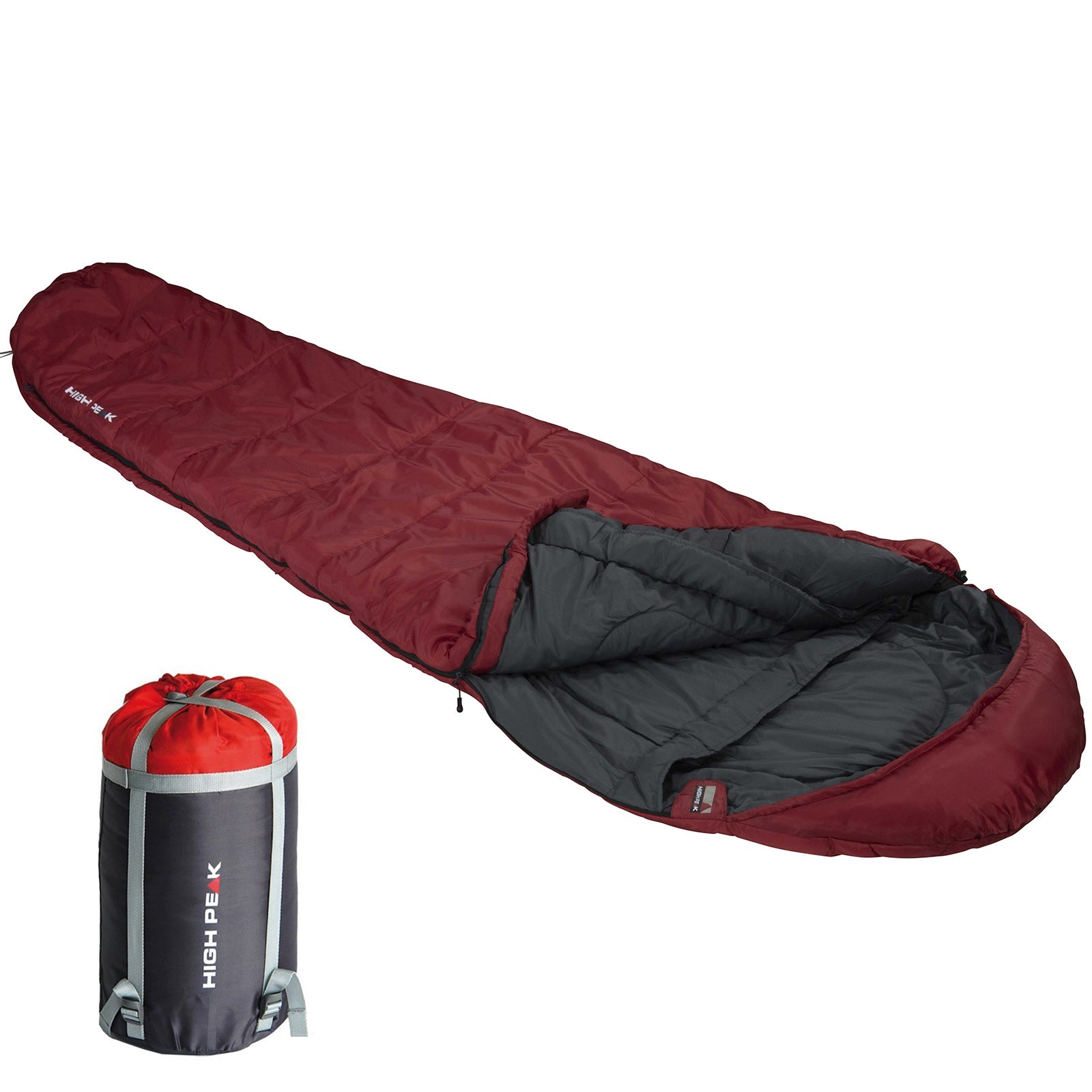 HIGH PEAK Mumien Schlafsack TR 350 Allround Trekking 4 Jahreszeiten Leicht -18°C