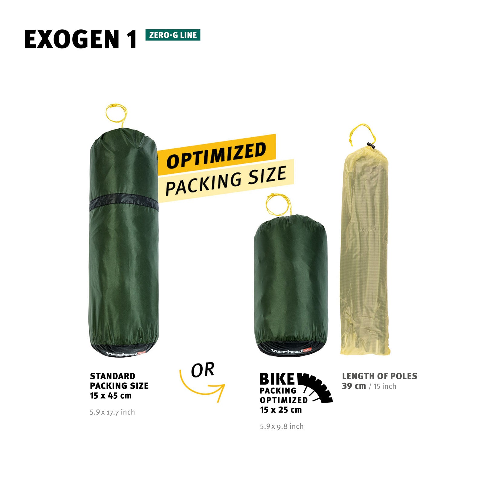 WECHSEL Trekking tent Exogen 1 person geodesic camping bicycle bivouac tent 1.48 kg