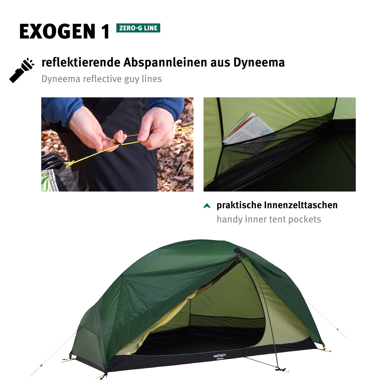 WECHSEL Tente de trekking Exogen 1 personne tente de camping géodésique vélo bivouac 1,48 kg