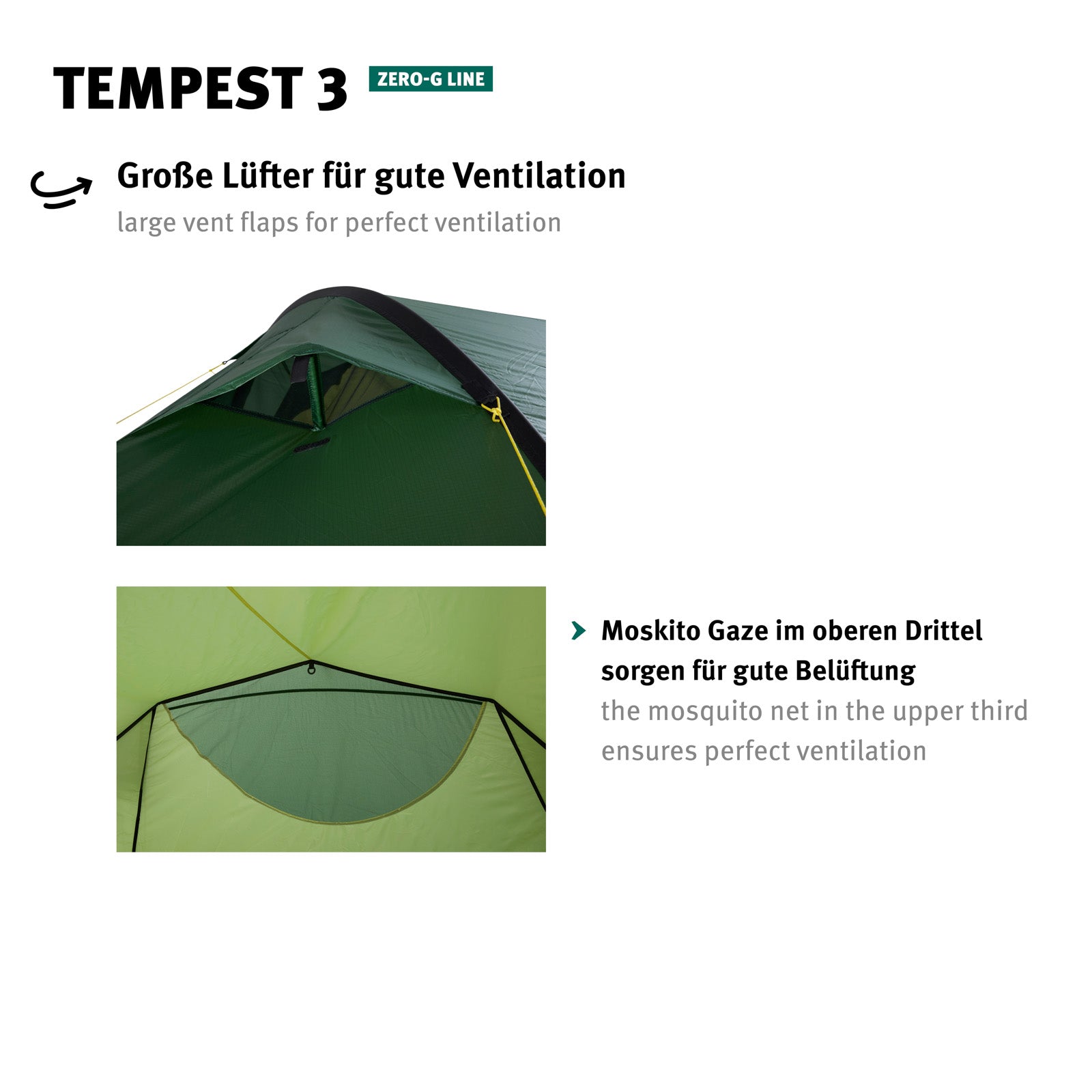 WECHSEL Trekkingzelt Tempest 3 Personen Tunnel Camping Fahrrad Biwak Zelt 2,85kg