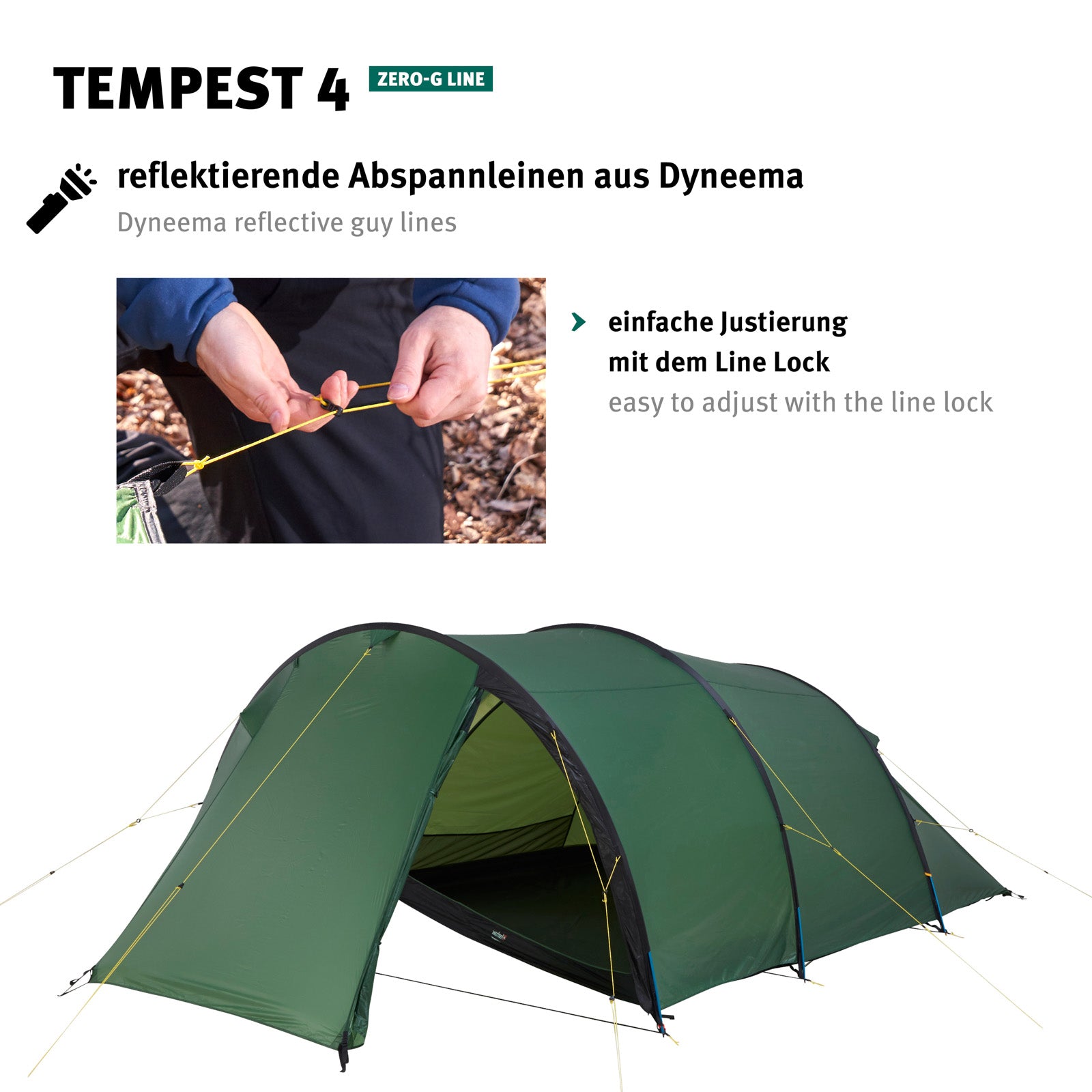 WECHSEL Trekking tent Tempest 4 person tunnel tent camping family tent 3.25 kg