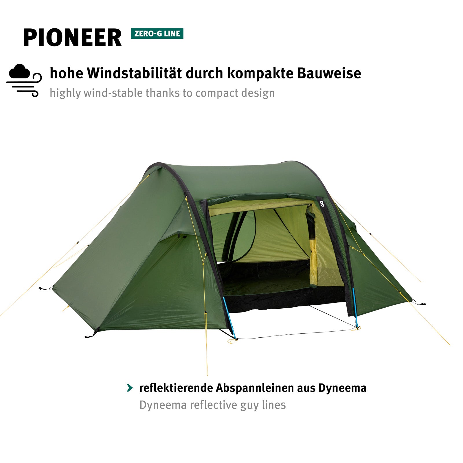 WECHSEL Trekkingzelt Pioneer 2 Personen Tunnel Camping Fahrrad Biwak Zelt 2,1kg