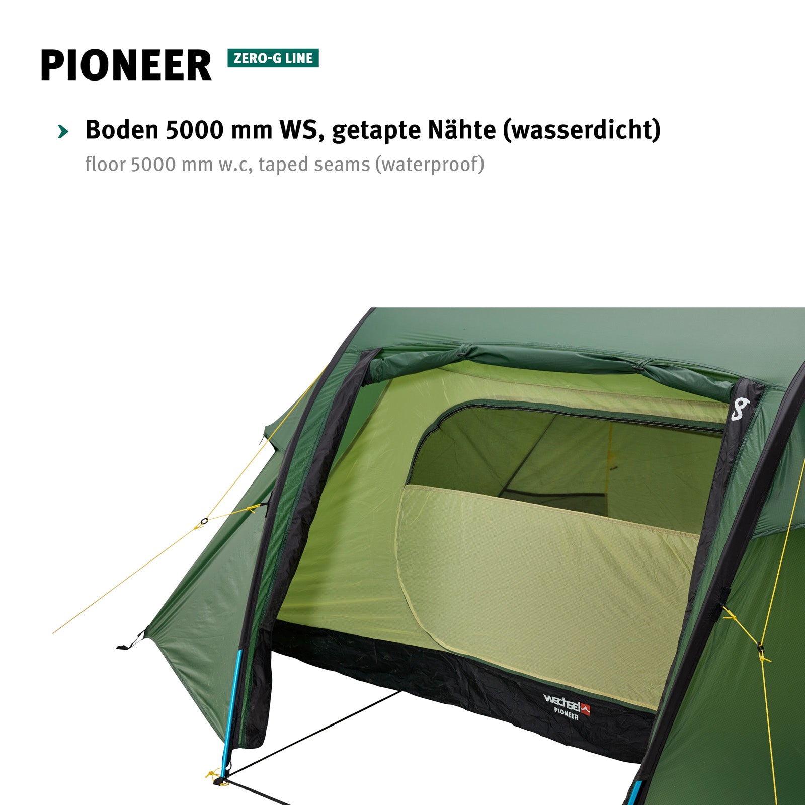 WECHSEL Trekkingzelt Pioneer 2 Personen Tunnel Camping Fahrrad Biwak Zelt 2,1kg