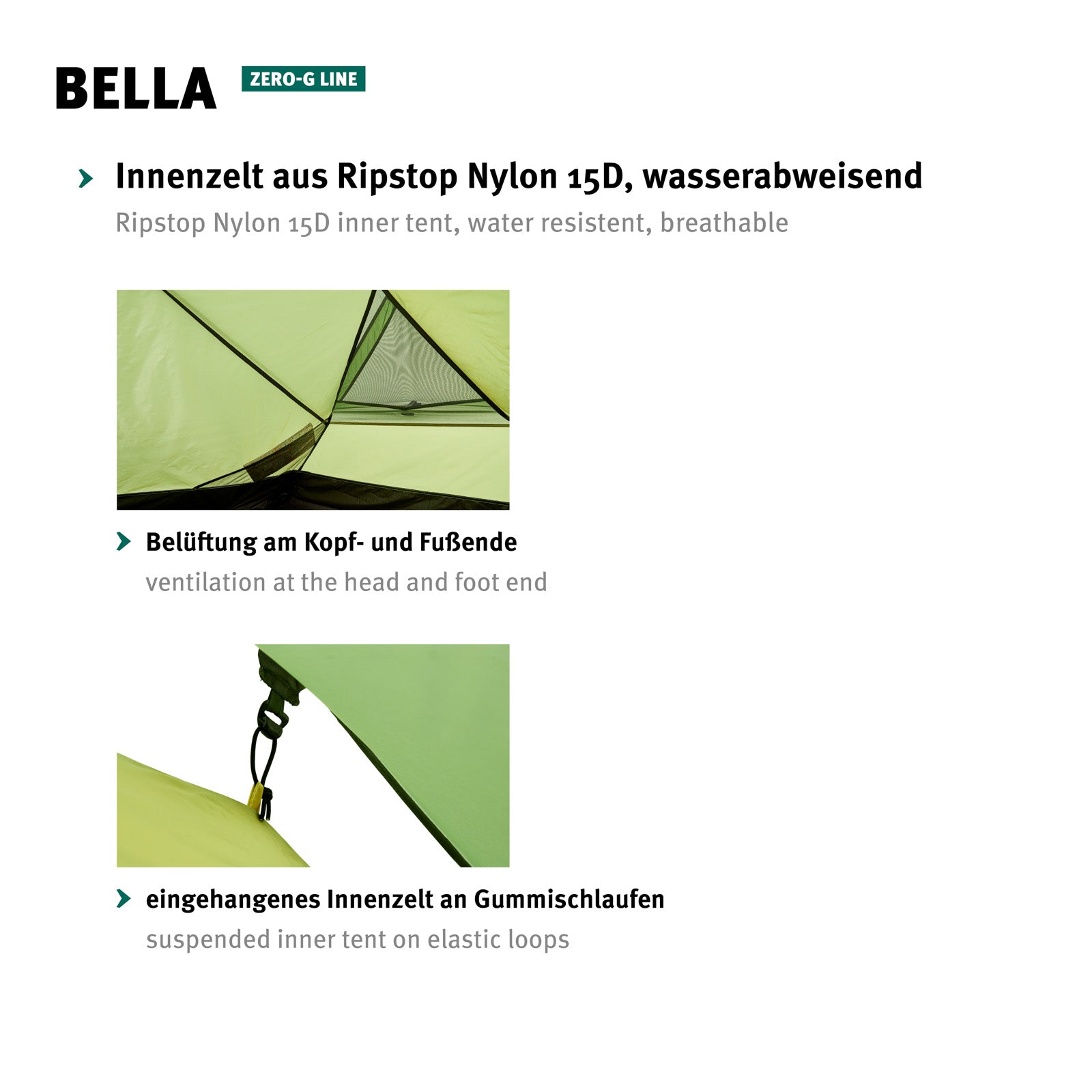 WECHSEL Trekking tent Bella 1-2 persons geodesic camping bicycle bivouac tent 1.4 kg