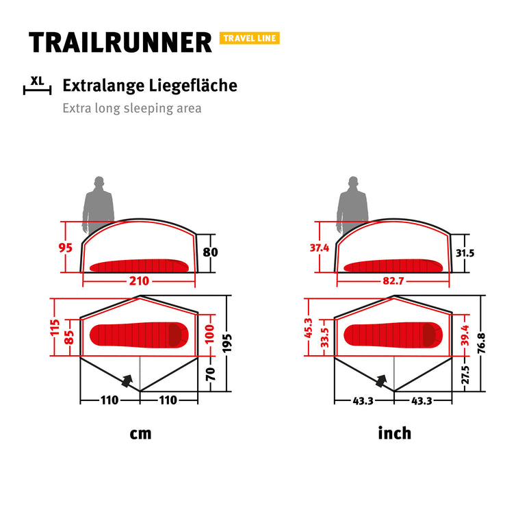 WECHSEL Tente trekking Trailrunner 1-2 personnes camping tente vélo bivouac 2,18 kg