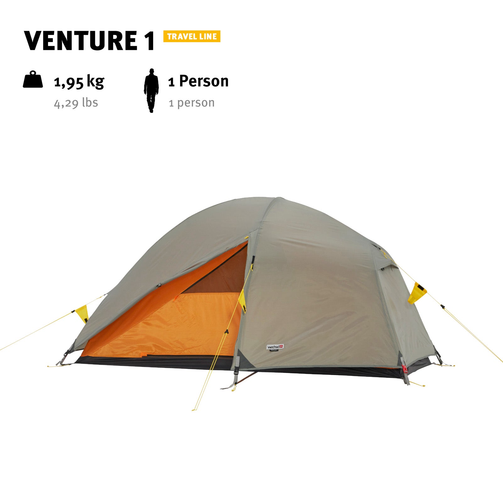 WECHSEL Tente de trekking Venture 1 personne géodésique camping vélo tente bivouac 1,95 kg