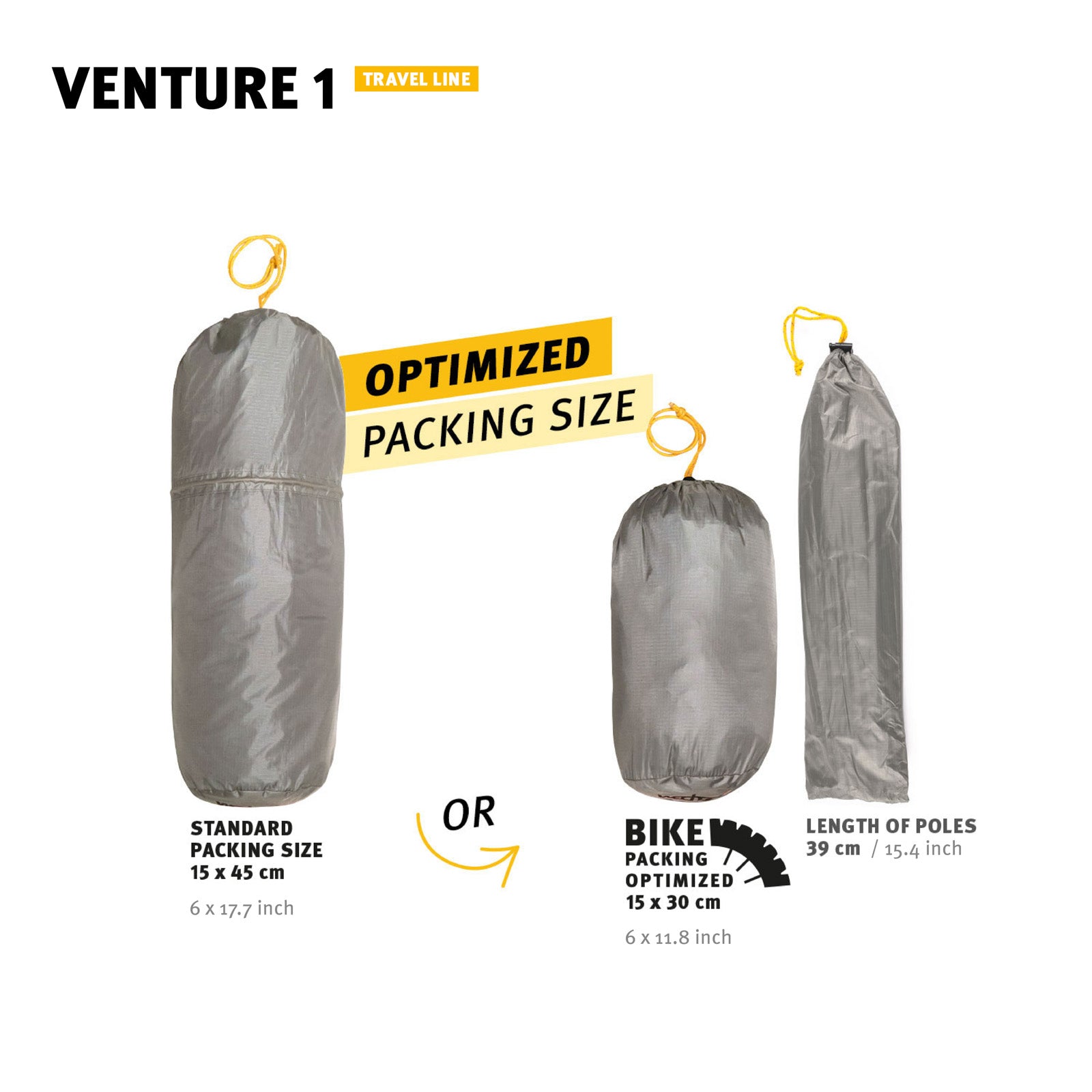 WECHSEL Trekking tent Venture 1 person geodesic camping bike tent bivouac 1.95kg