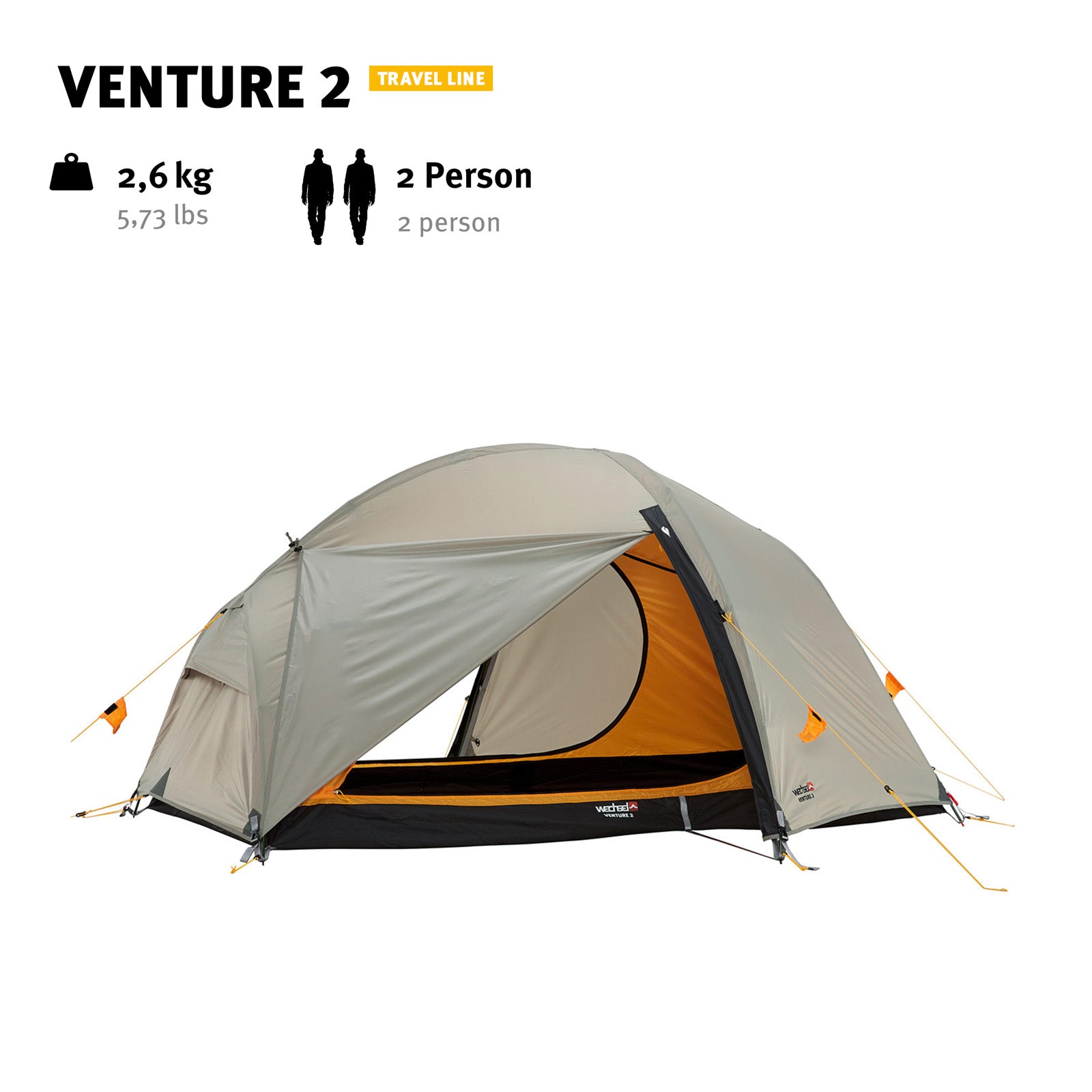 WECHSEL Trekking tent Venture 2 people geodesic camping bike tent bivouac 2.6 kg