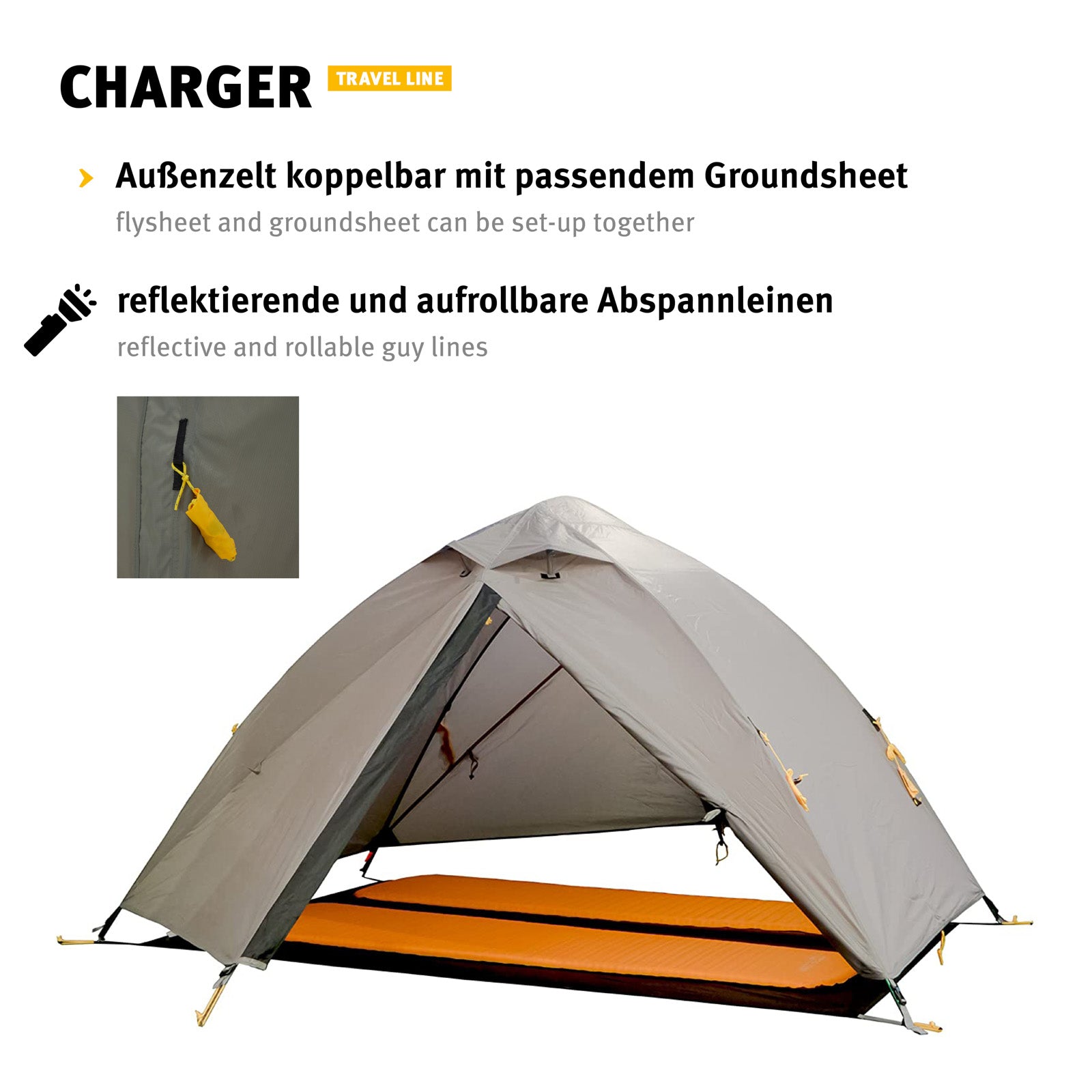 WECHSEL Trekkingzelt Charger 2 Personen Camping Fahrrad Geodät Zelt Biwak 2,6 kg