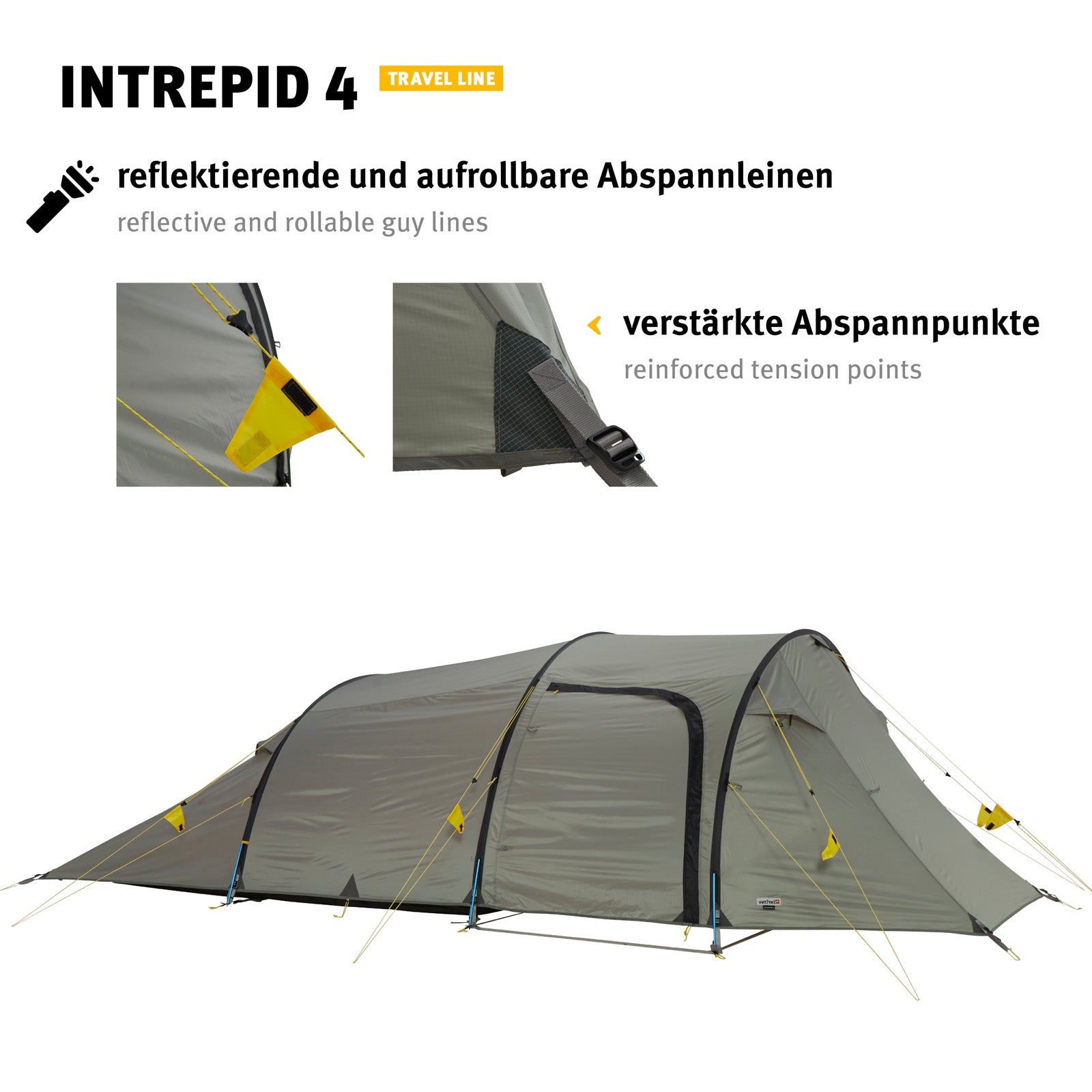 Tente tunnel WECHSEL Intrepid 4 personnes, tente familiale, aluminium, légère, 4,9 kg